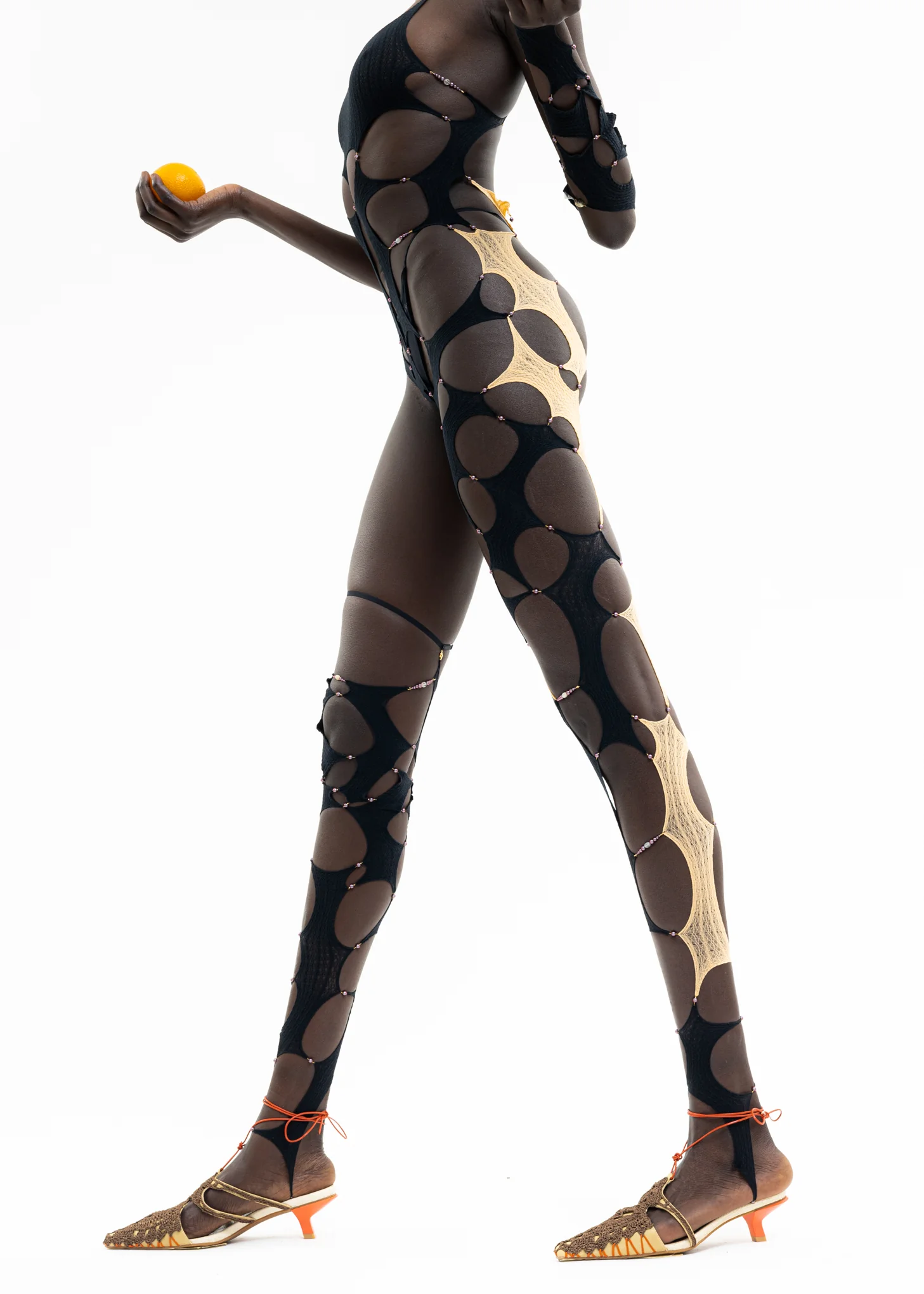 ONYX & CHEESE ASYMMETRIC UNITARD - Image 2