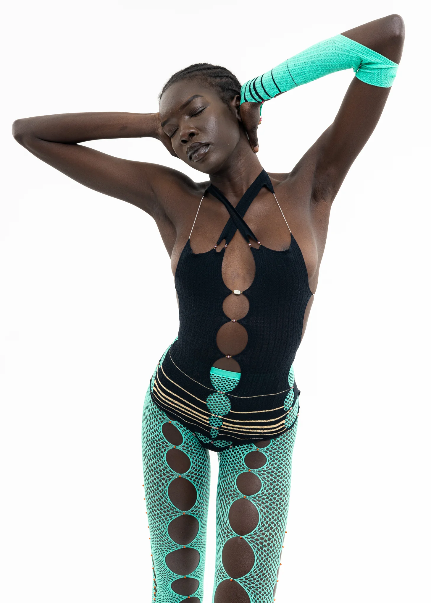 ONYX & CHEESE STRIPED BODYSUIT - Image 3