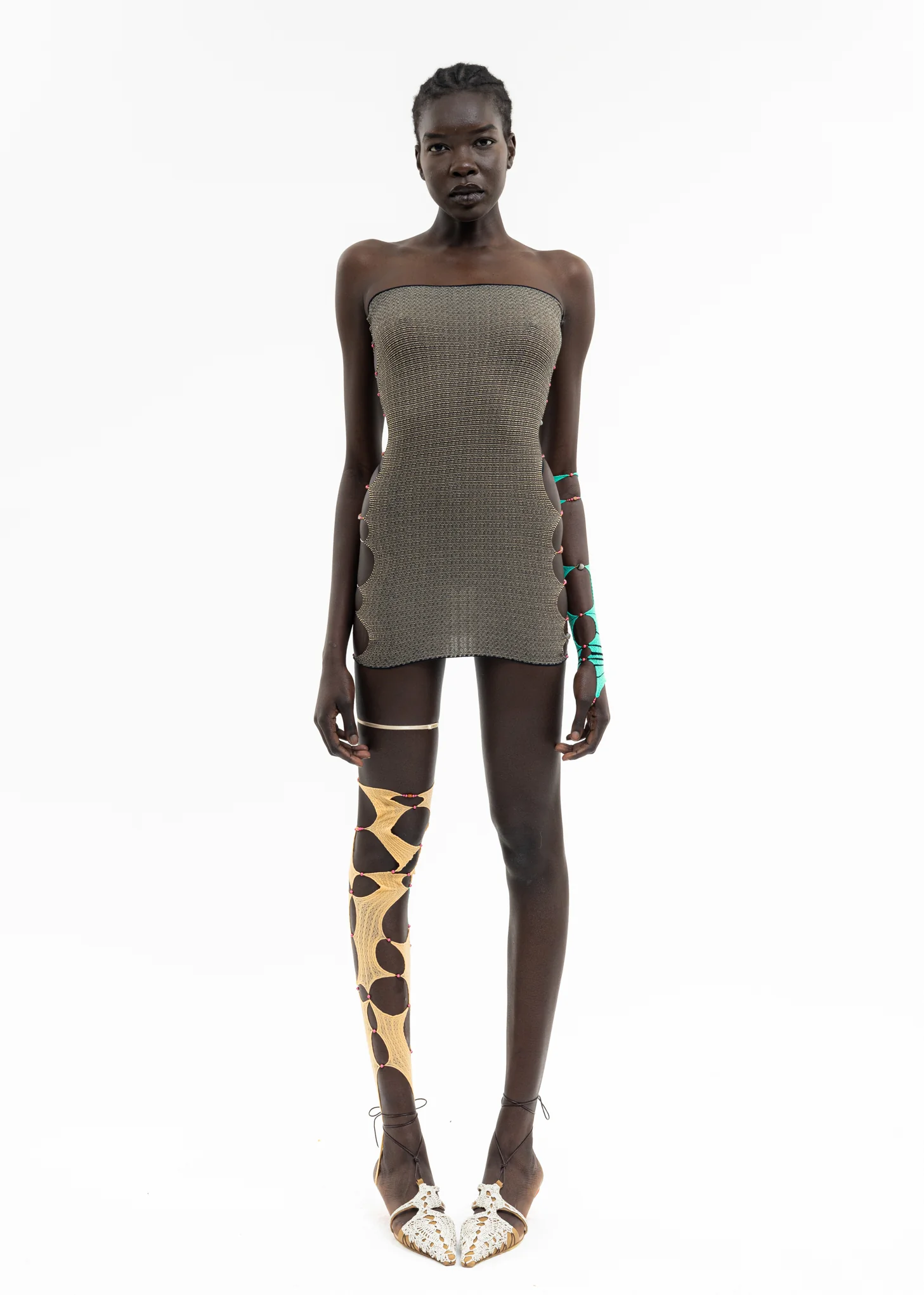 ONYX & CHEESE STRIPED TUBE DRESS - Image 10