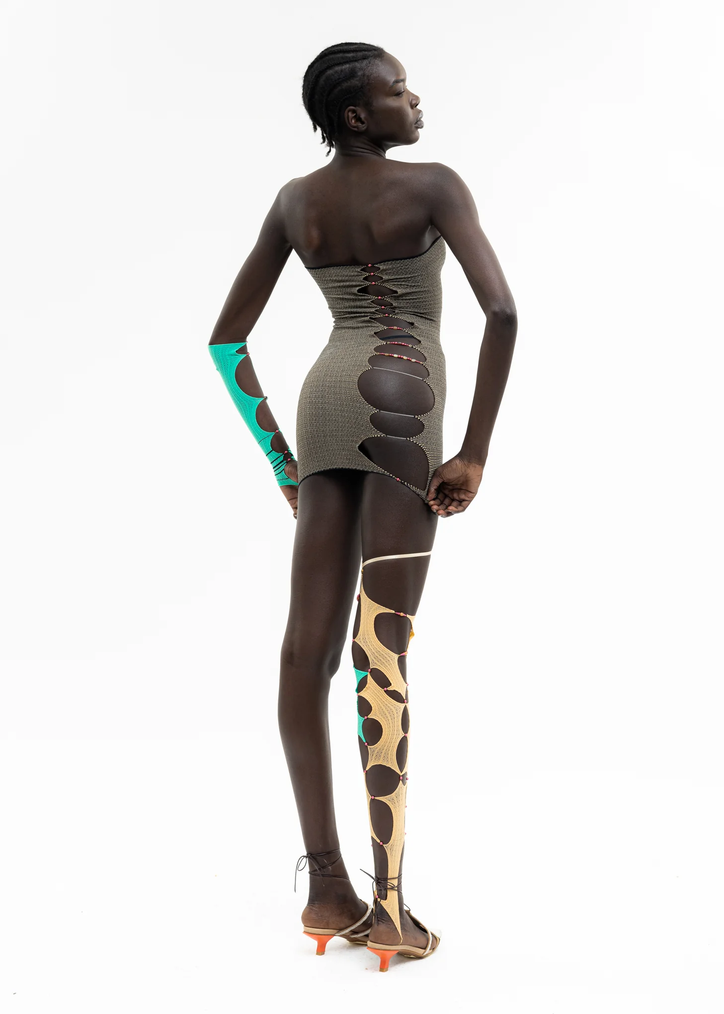 ONYX & CHEESE STRIPED TUBE DRESS - Image 6