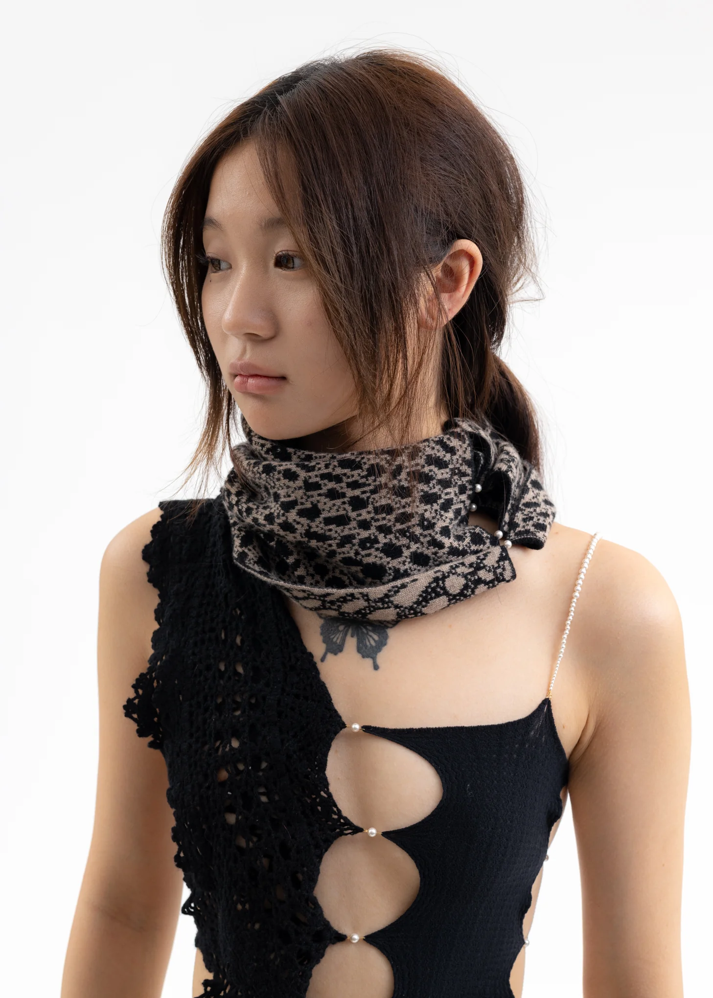 ONYX & FICELLE JACQUARD CASHMERE SNOOD - Image 2