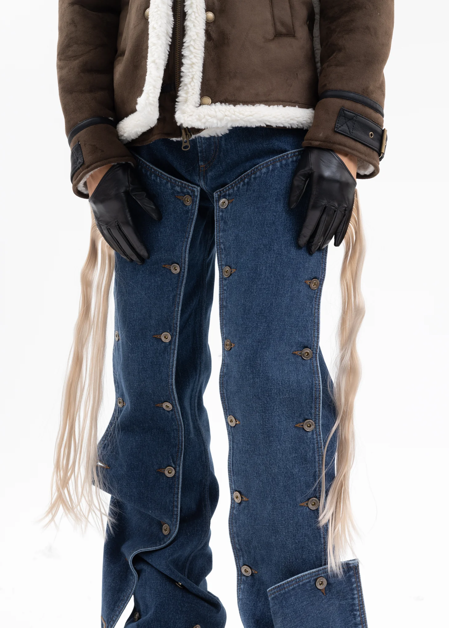 ONYX & FICELLE LEATHER GLOVES - Image 2