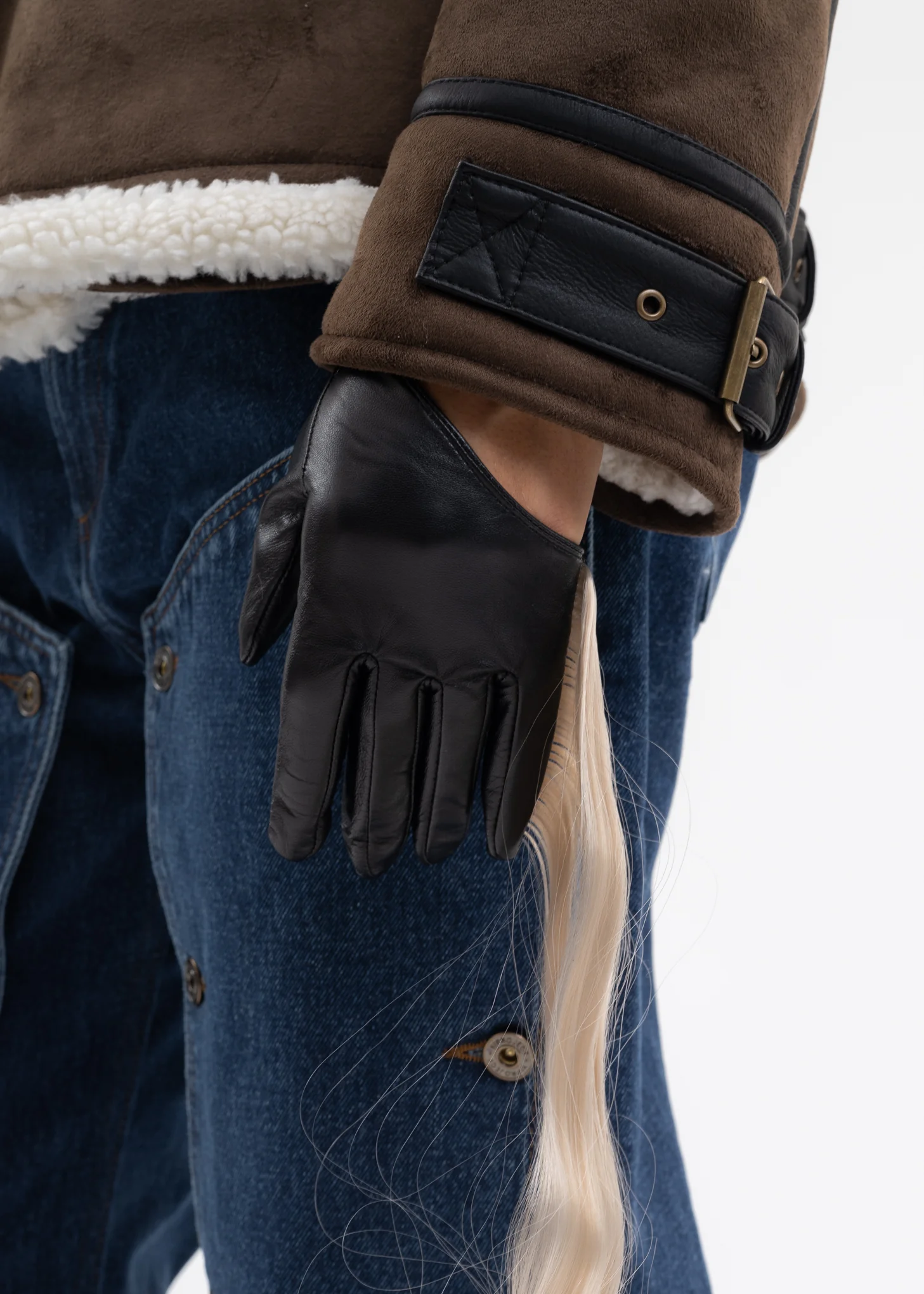 ONYX & FICELLE LEATHER GLOVES - Image 5