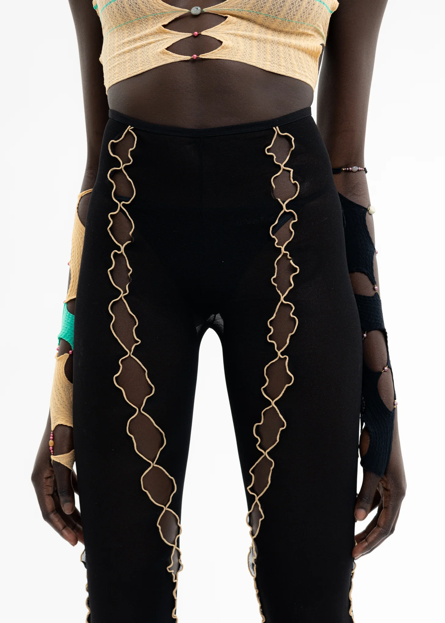 ONYX MESH FLARED TROUSERS - Image 2