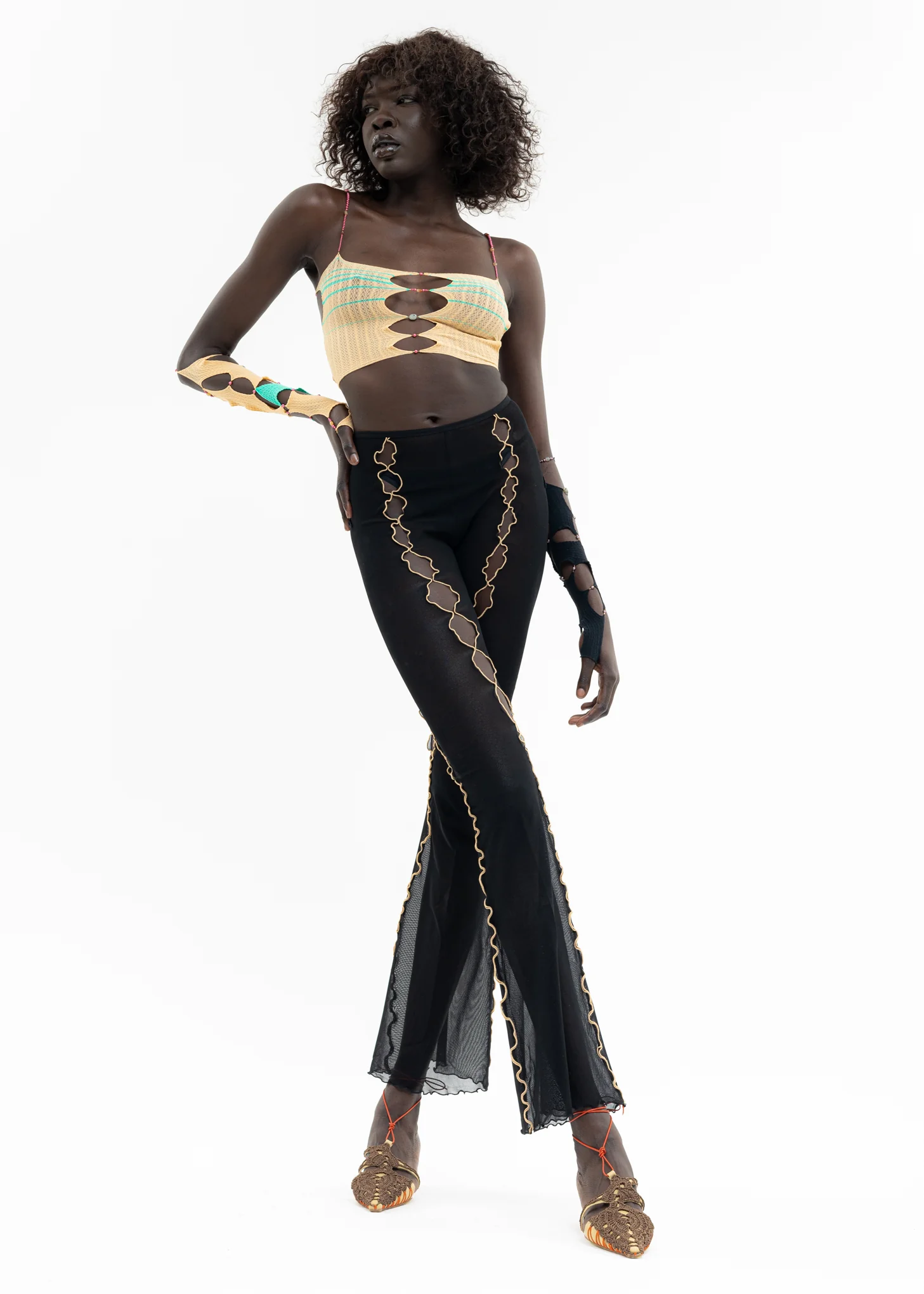 ONYX MESH FLARED TROUSERS - Image 5