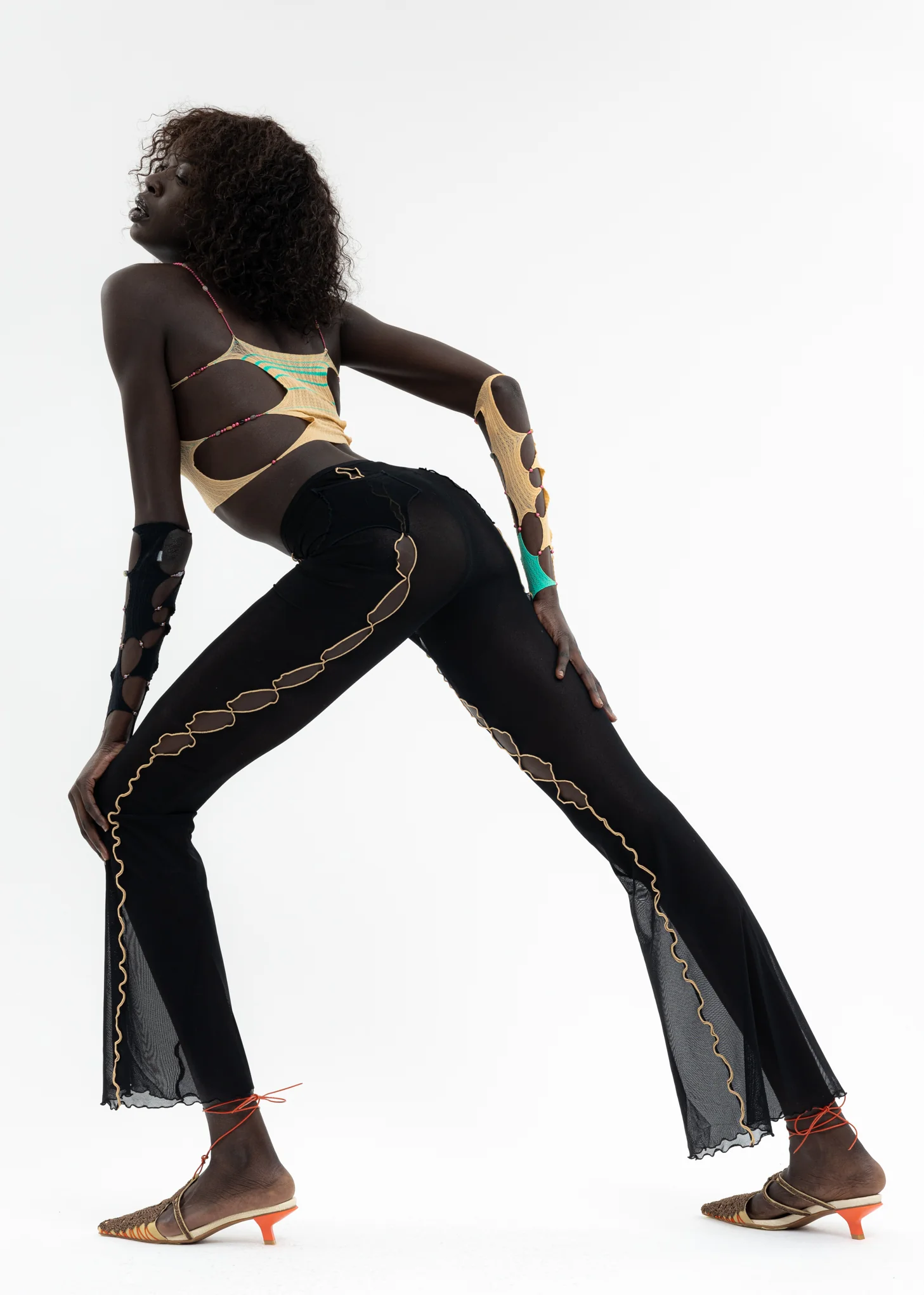 ONYX MESH FLARED TROUSERS - Image 6