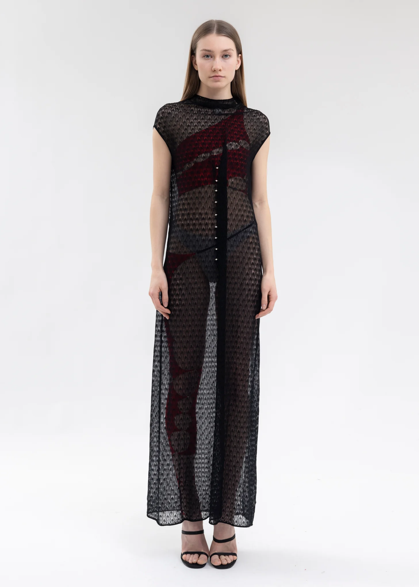 ONYX SHEER KNIT LONG DRESS