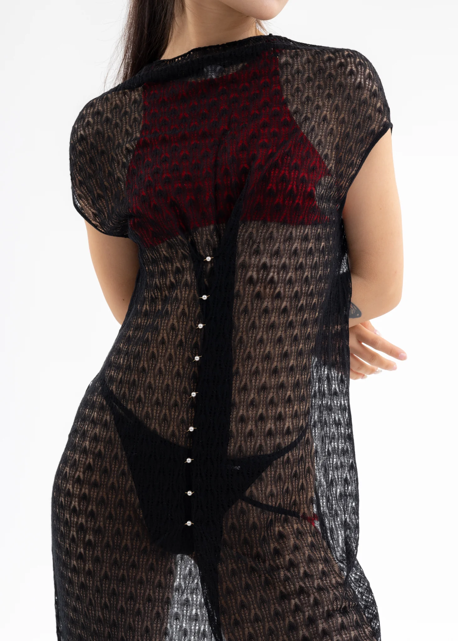ONYX SHEER KNIT LONG DRESS - Image 10