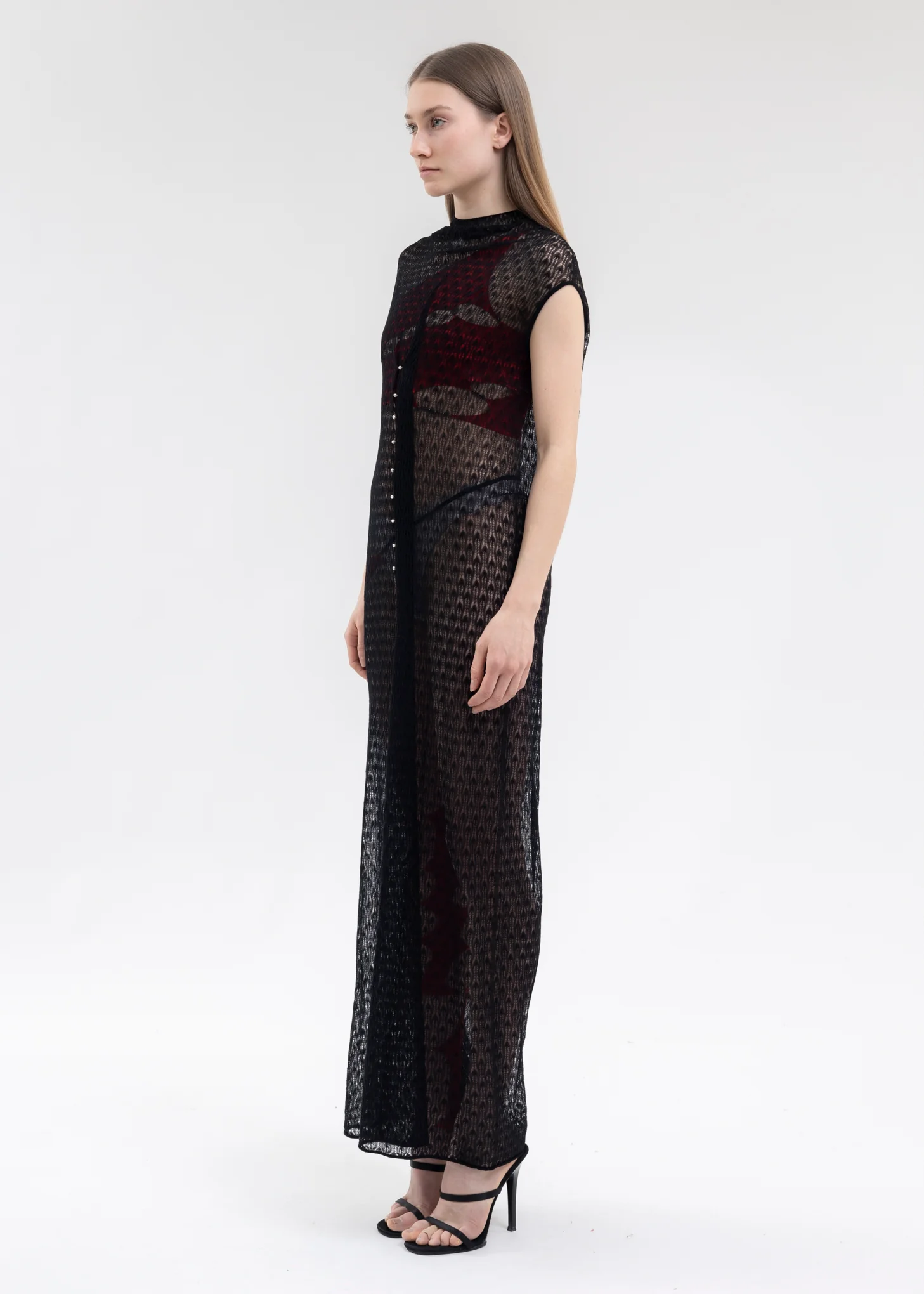 ONYX SHEER KNIT LONG DRESS - Image 3