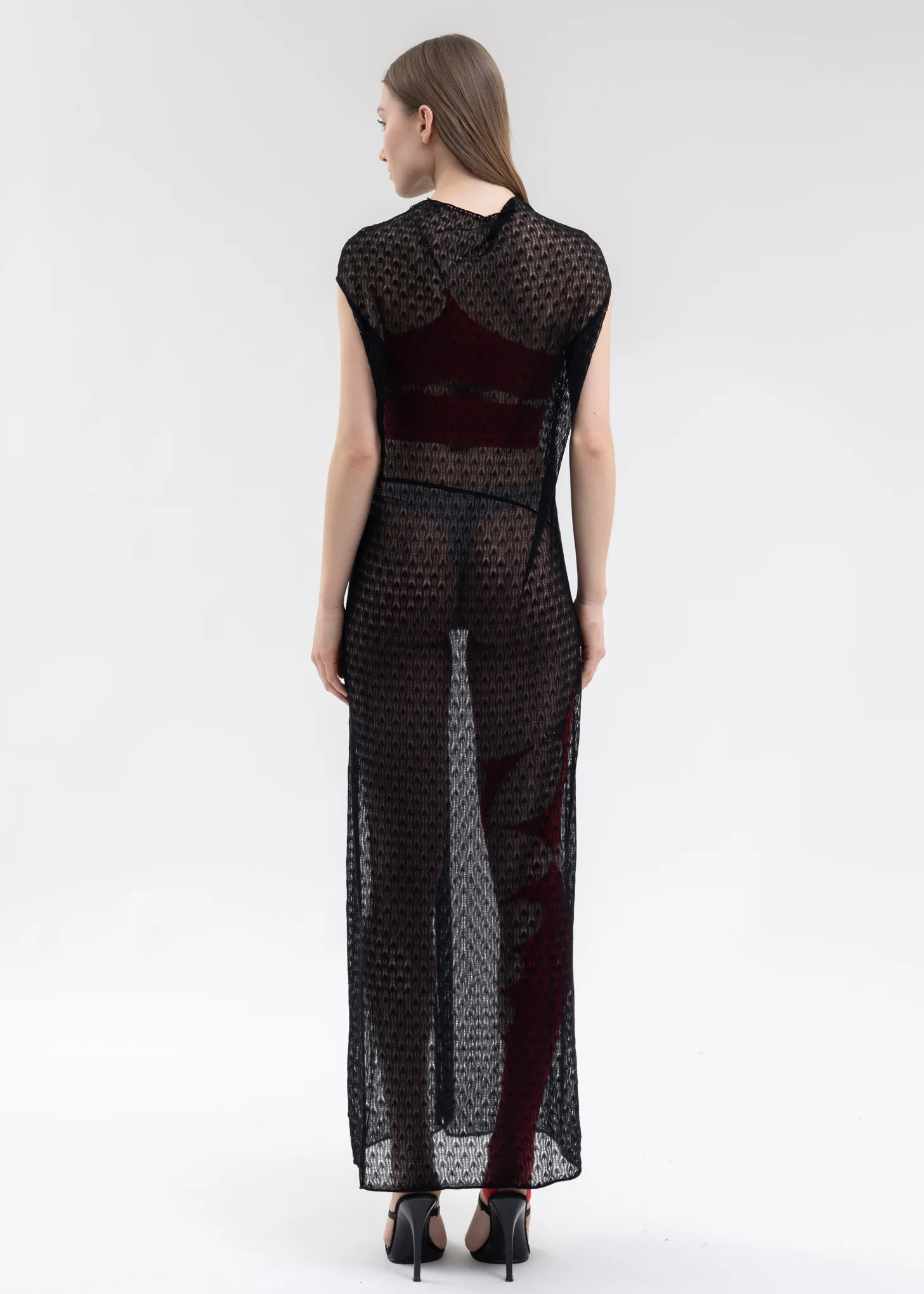 ONYX SHEER KNIT LONG DRESS - Image 4