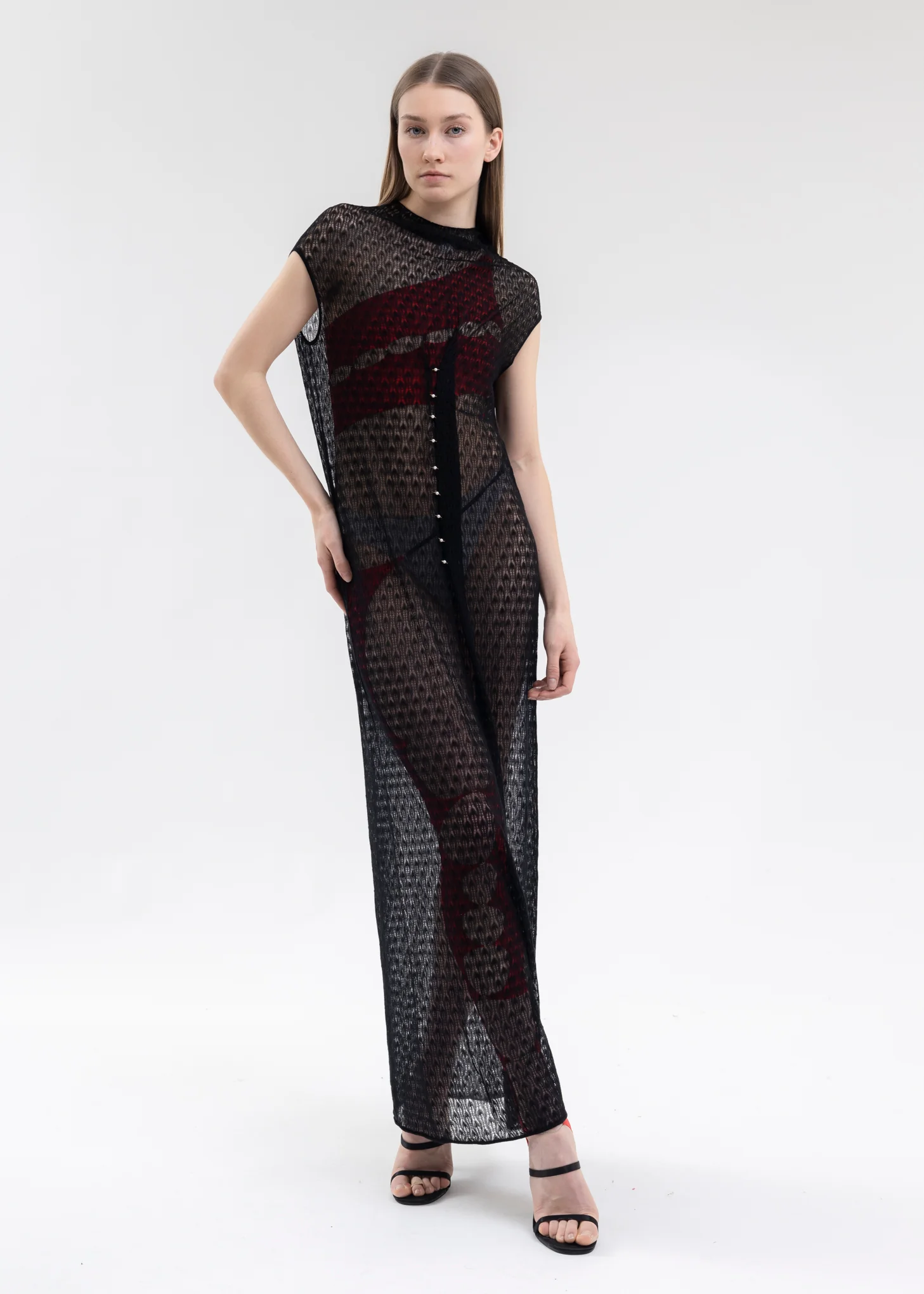 ONYX SHEER KNIT LONG DRESS - Image 5