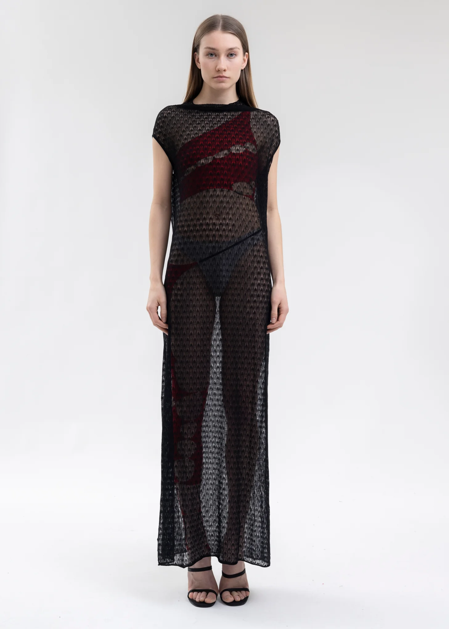 ONYX SHEER KNIT LONG DRESS - Image 6