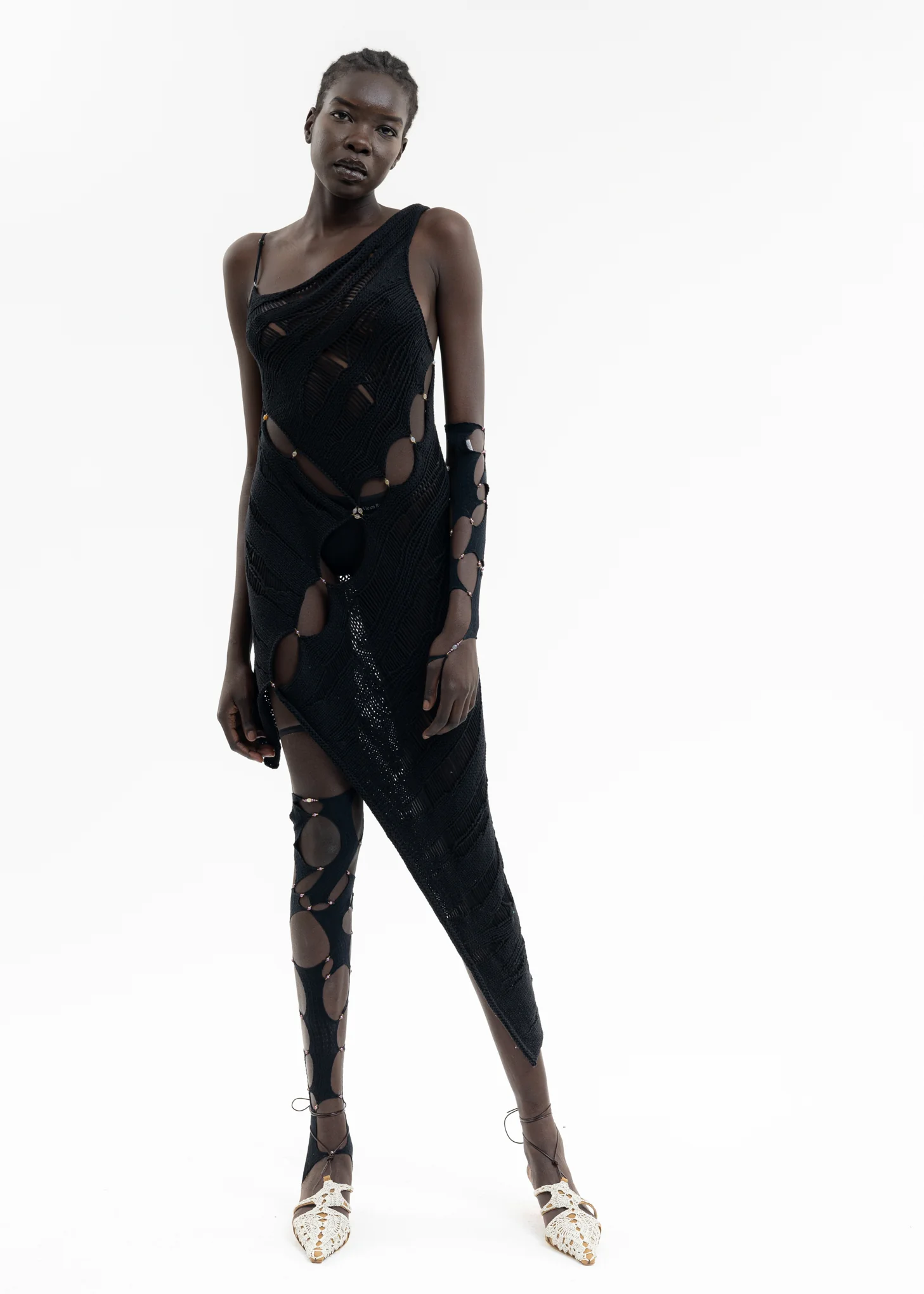 ONYX SILK ASYMMETRIC DRESS - Image 12