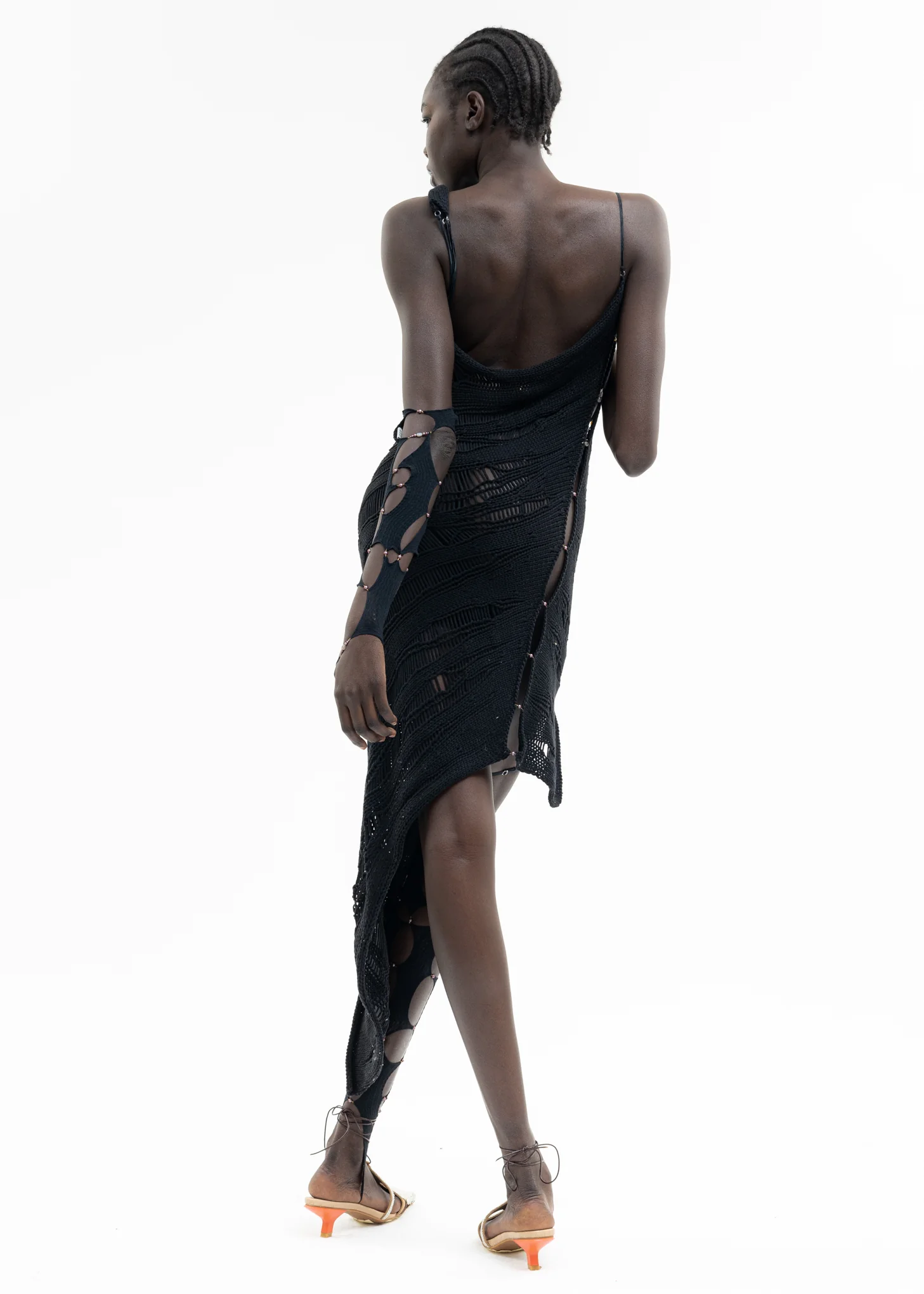ONYX SILK ASYMMETRIC DRESS - Image 6