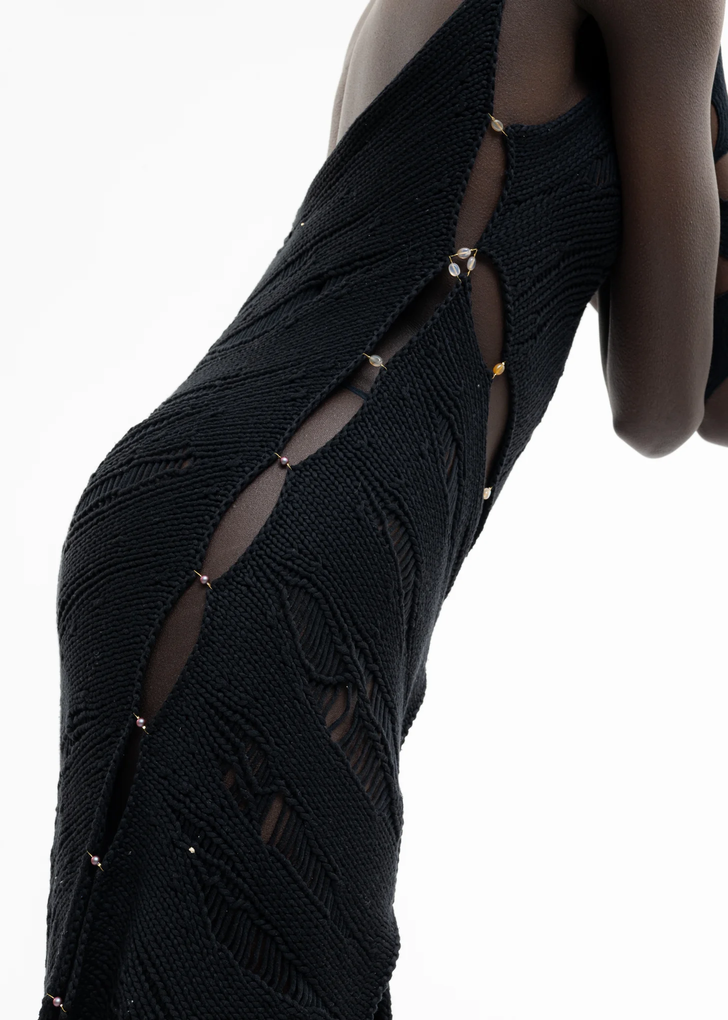 ONYX SILK ASYMMETRIC DRESS - Image 8