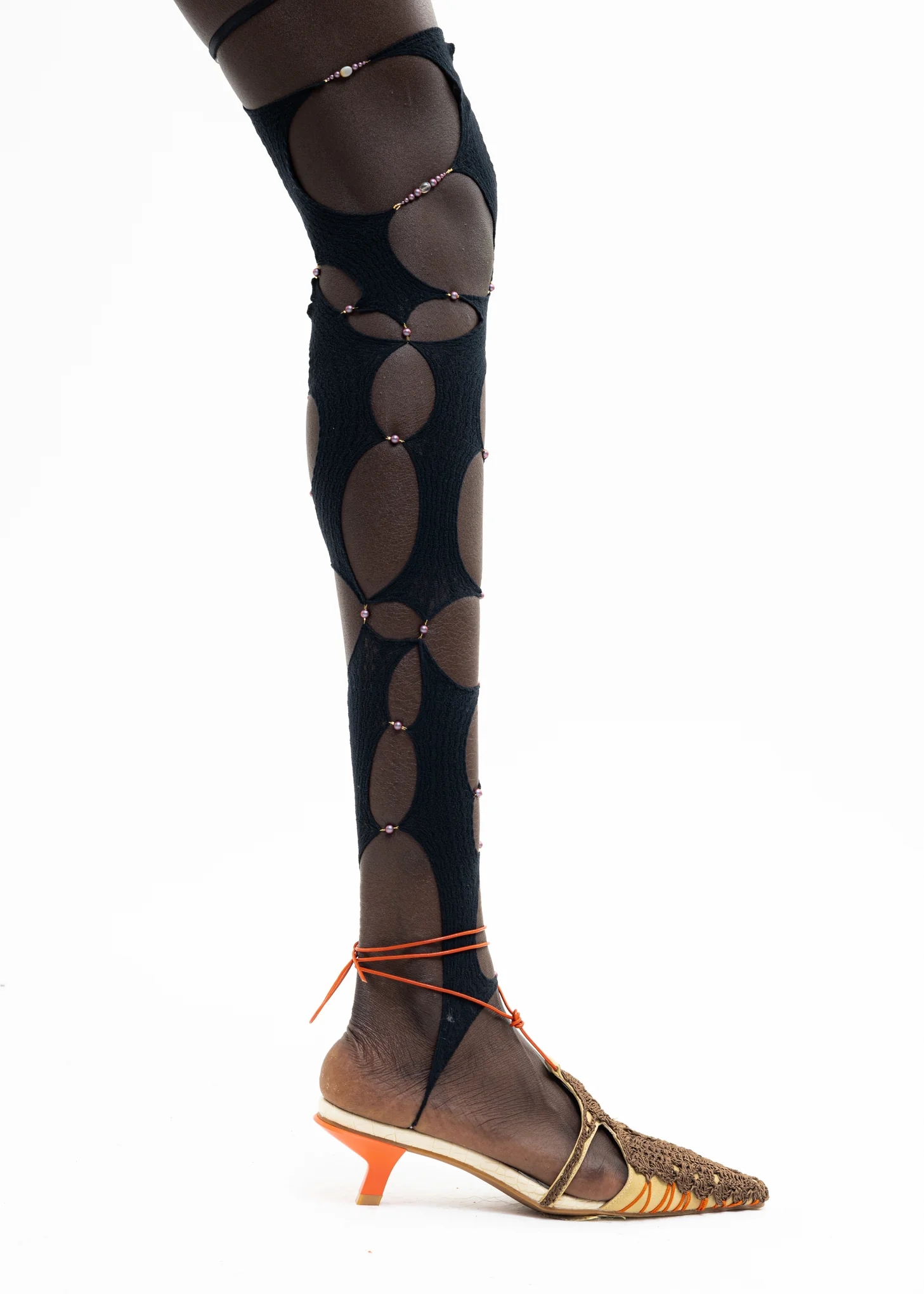 ONYX SINGLE CROPPED THIGH-HIGH SOCK - Image 7