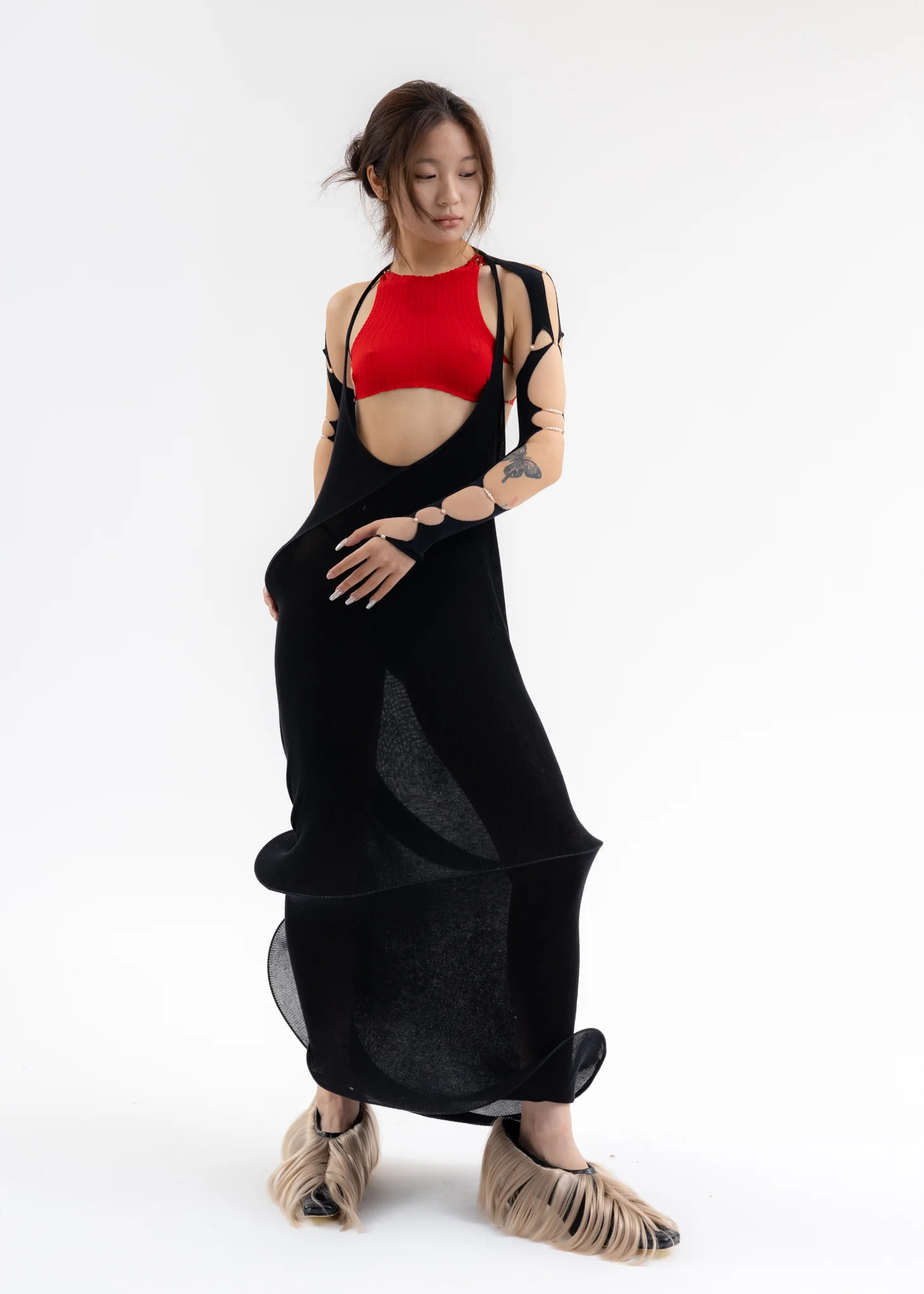 ONYX SPIRAL HALTER DRESS - Image 5