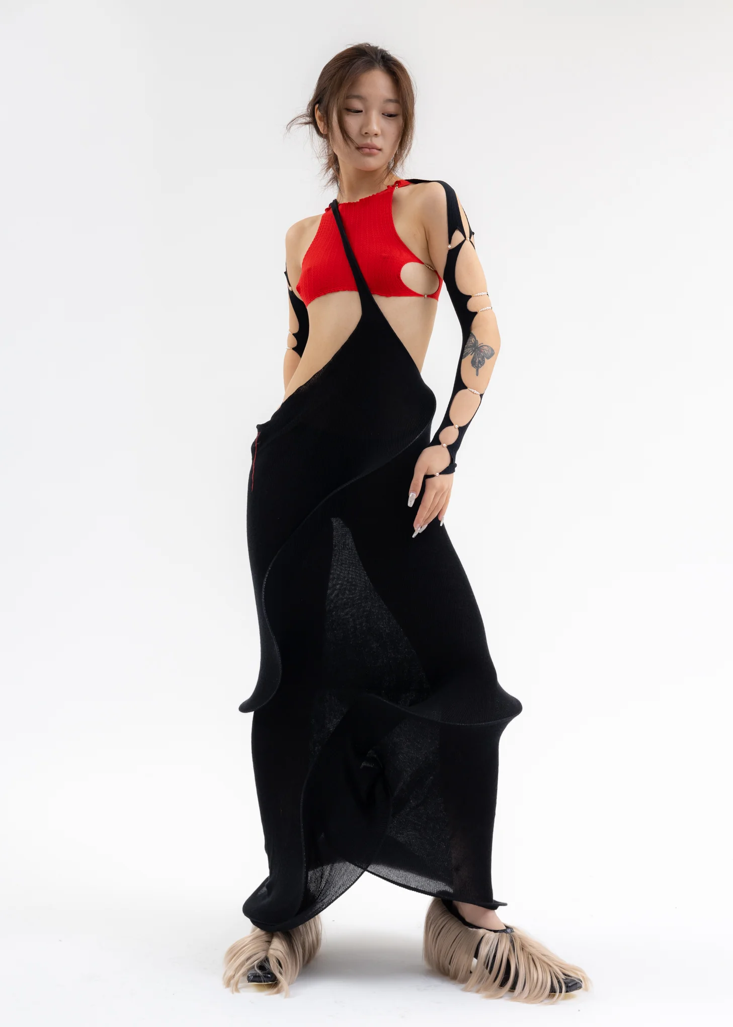 ONYX SPIRAL HALTER DRESS - Image 6