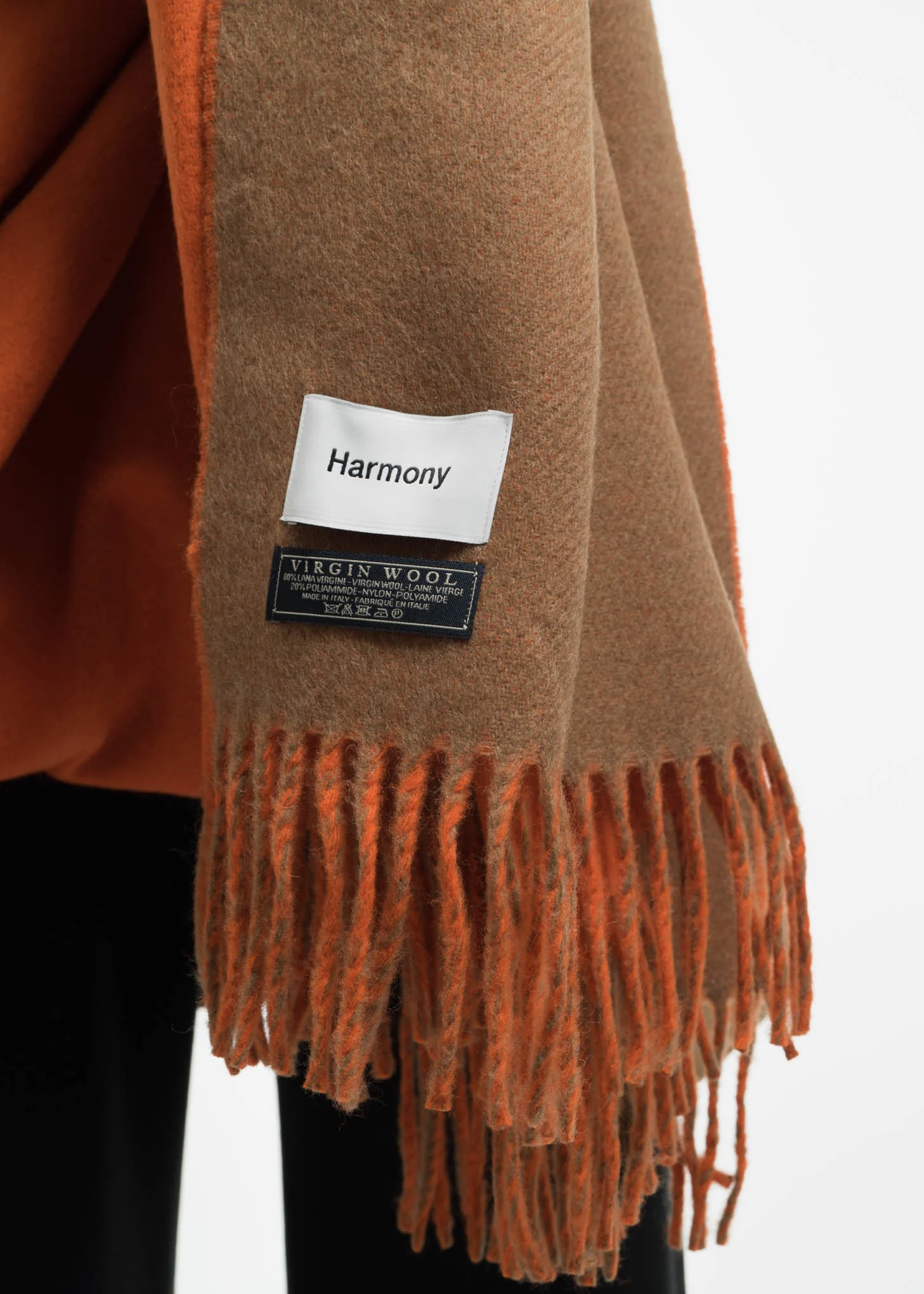 Orange and Camel Angel Wool Scarf - Image 3