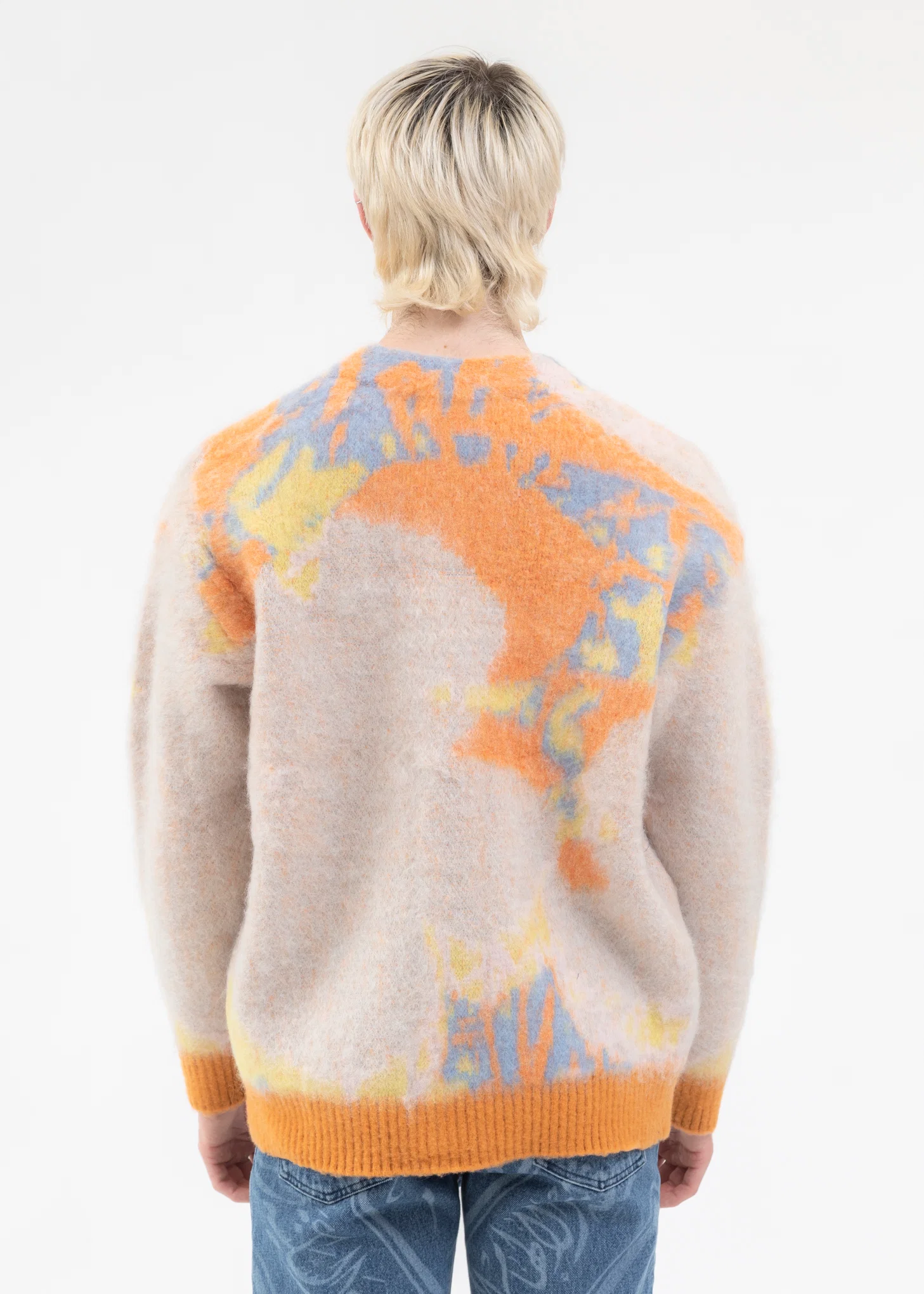Orange ART MOHAIR SHAGGY KNIT CARDIGAN - Image 2