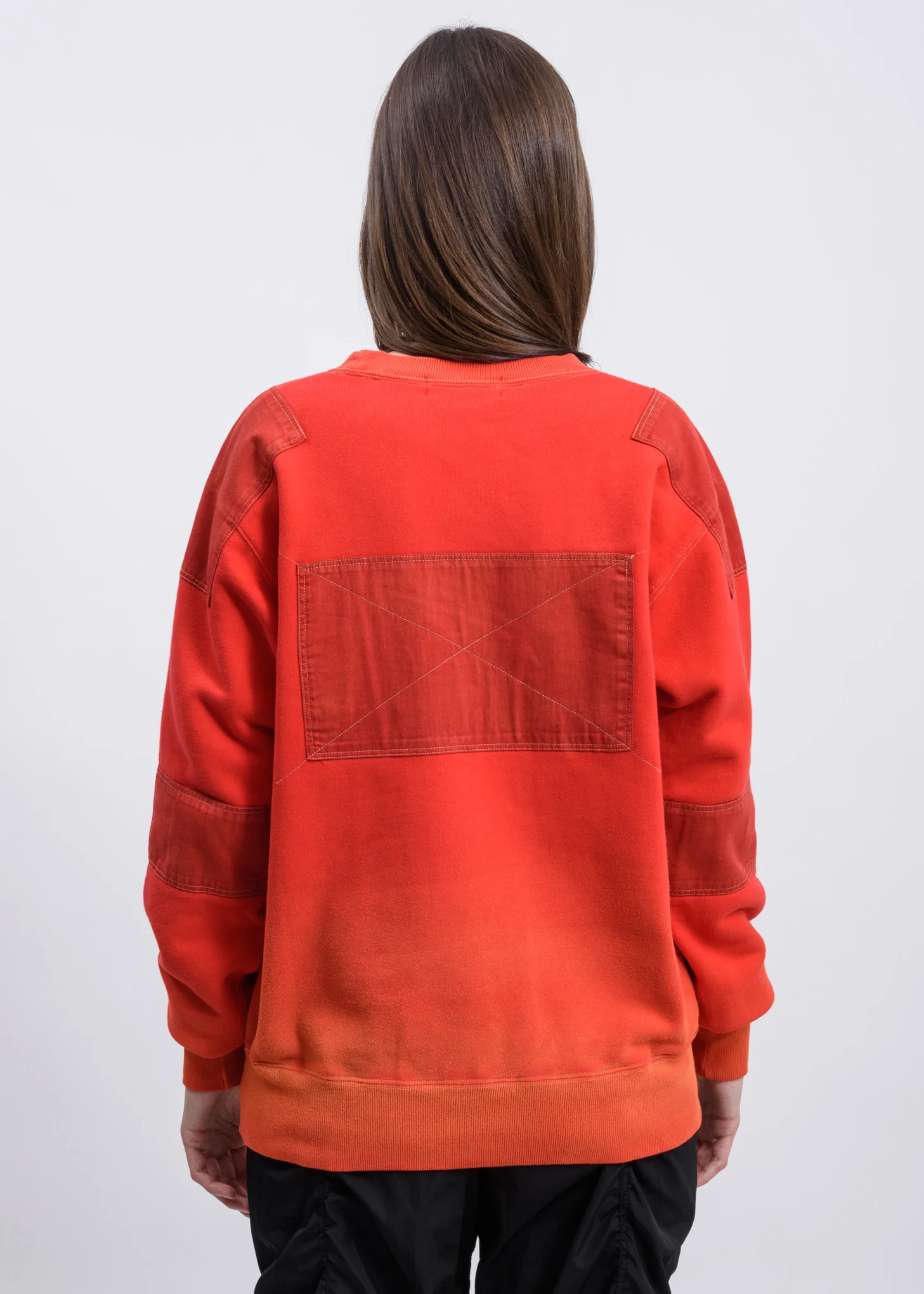 Orange Bleach Patchwork Sweater - Image 2