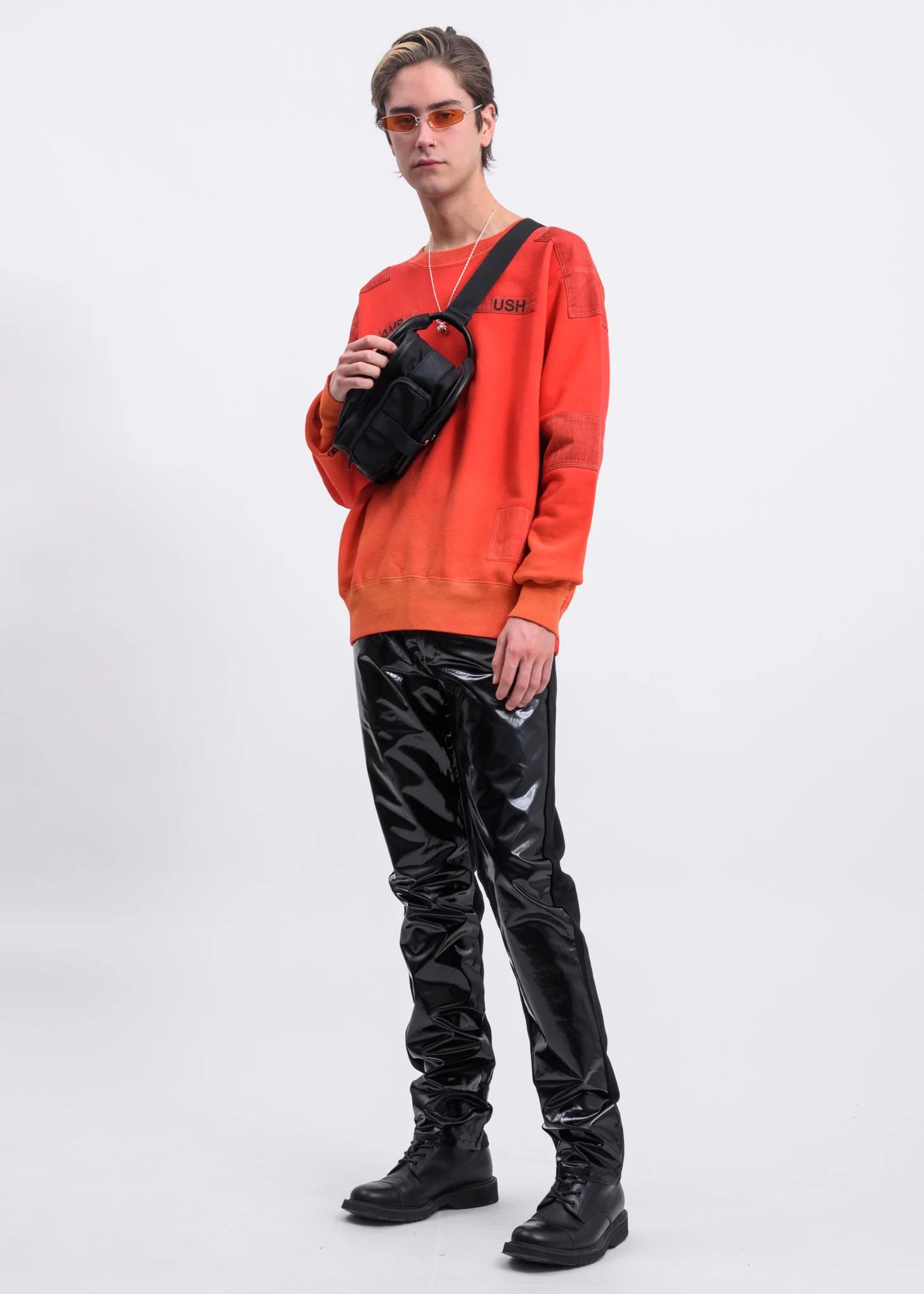 Orange Bleach Patchwork Sweater - Image 5