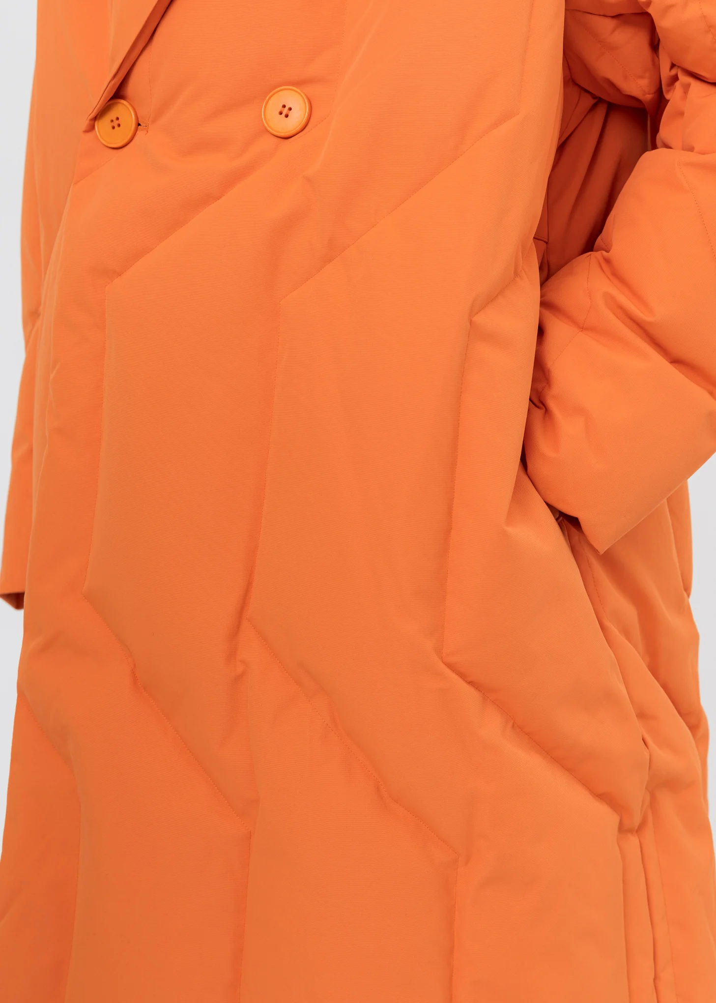 Orange Down Quilted Coat - Image 4