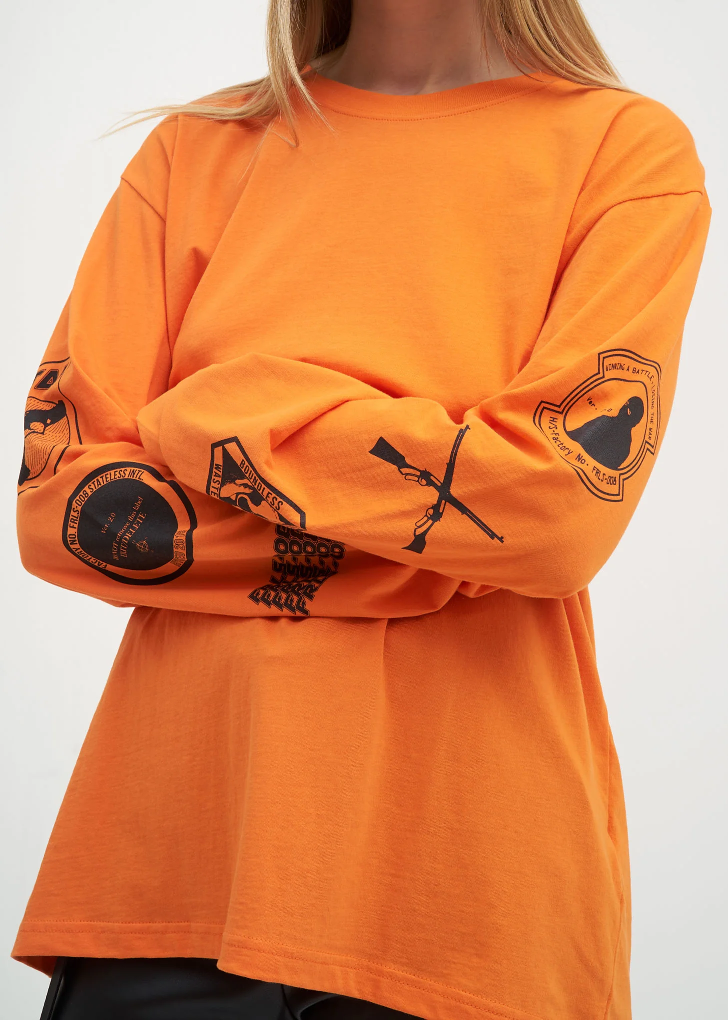 Orange Graphic L/S Shirt
