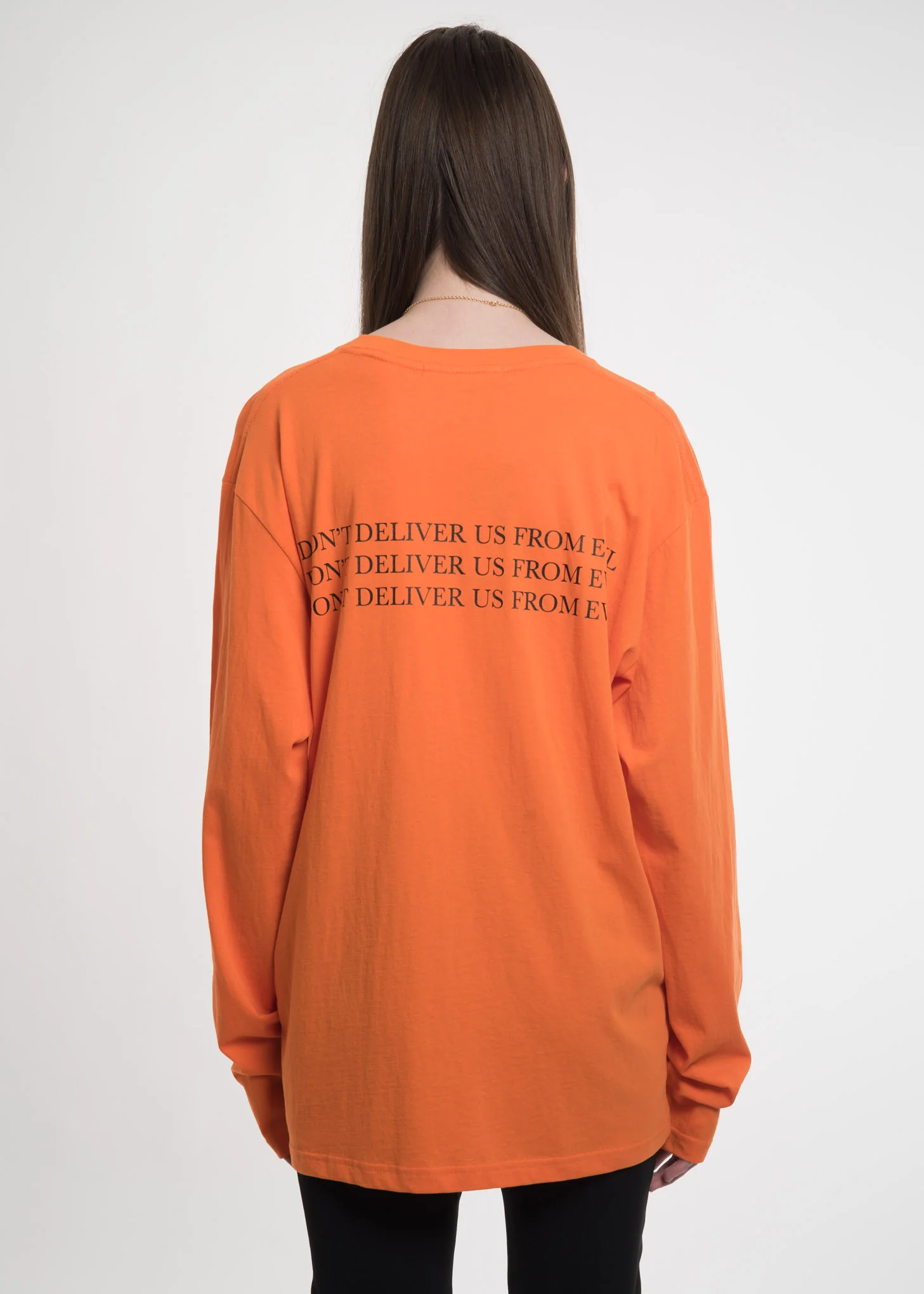 Orange "Life is Evil" T-Shirt - Image 4