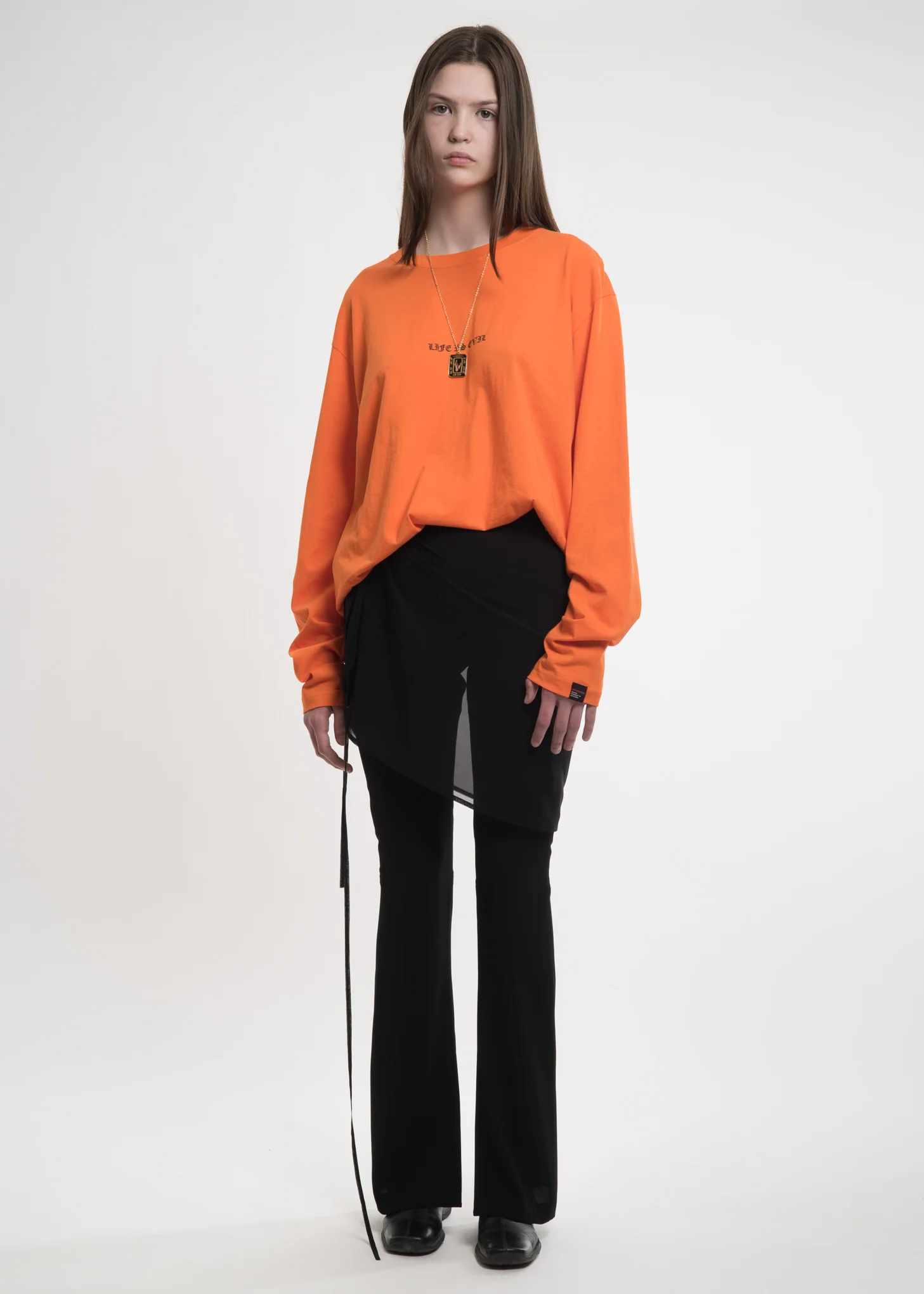 Orange "Life is Evil" T-Shirt - Image 5