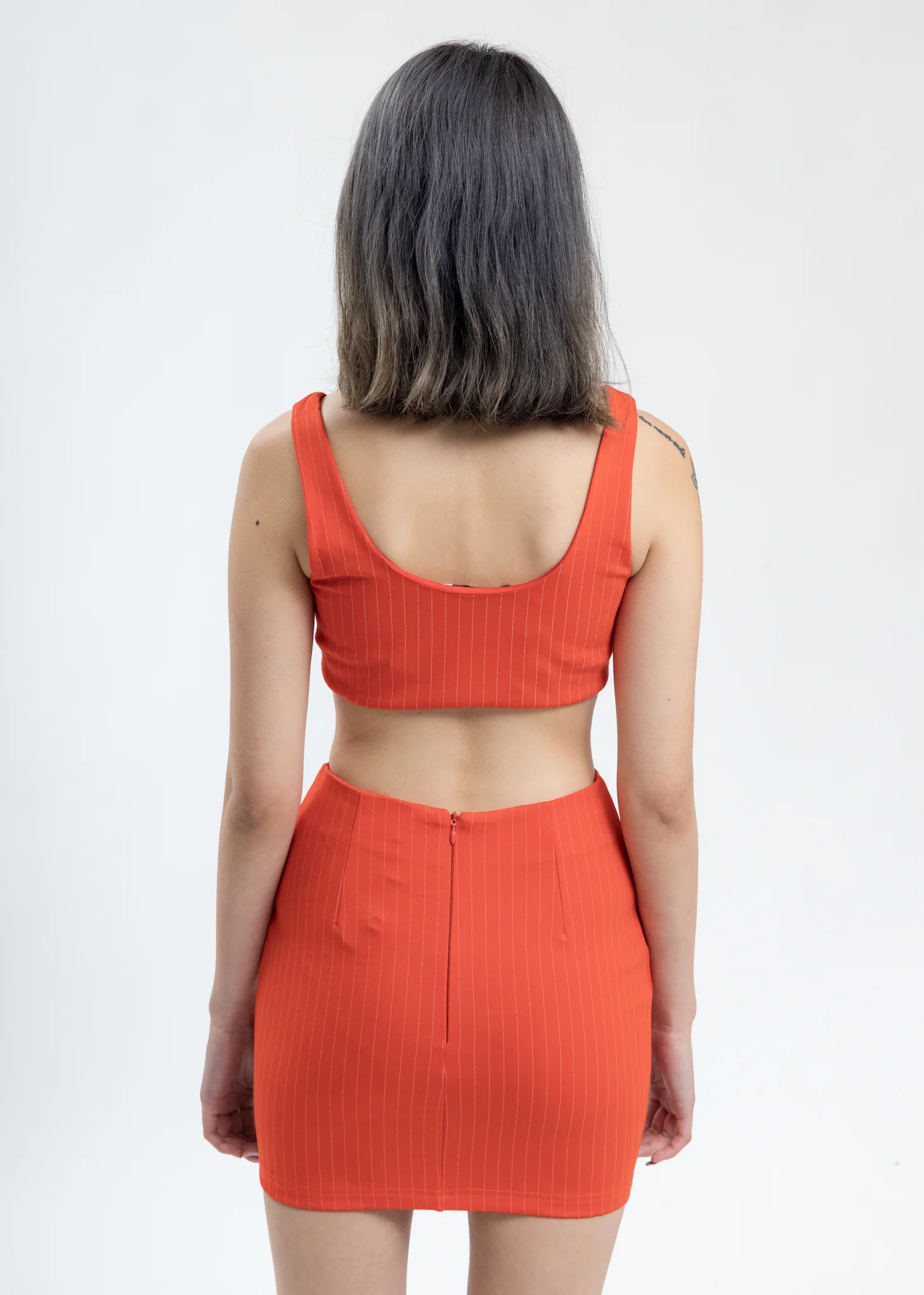 Orange  Pinstripe Sport Top - Image 3