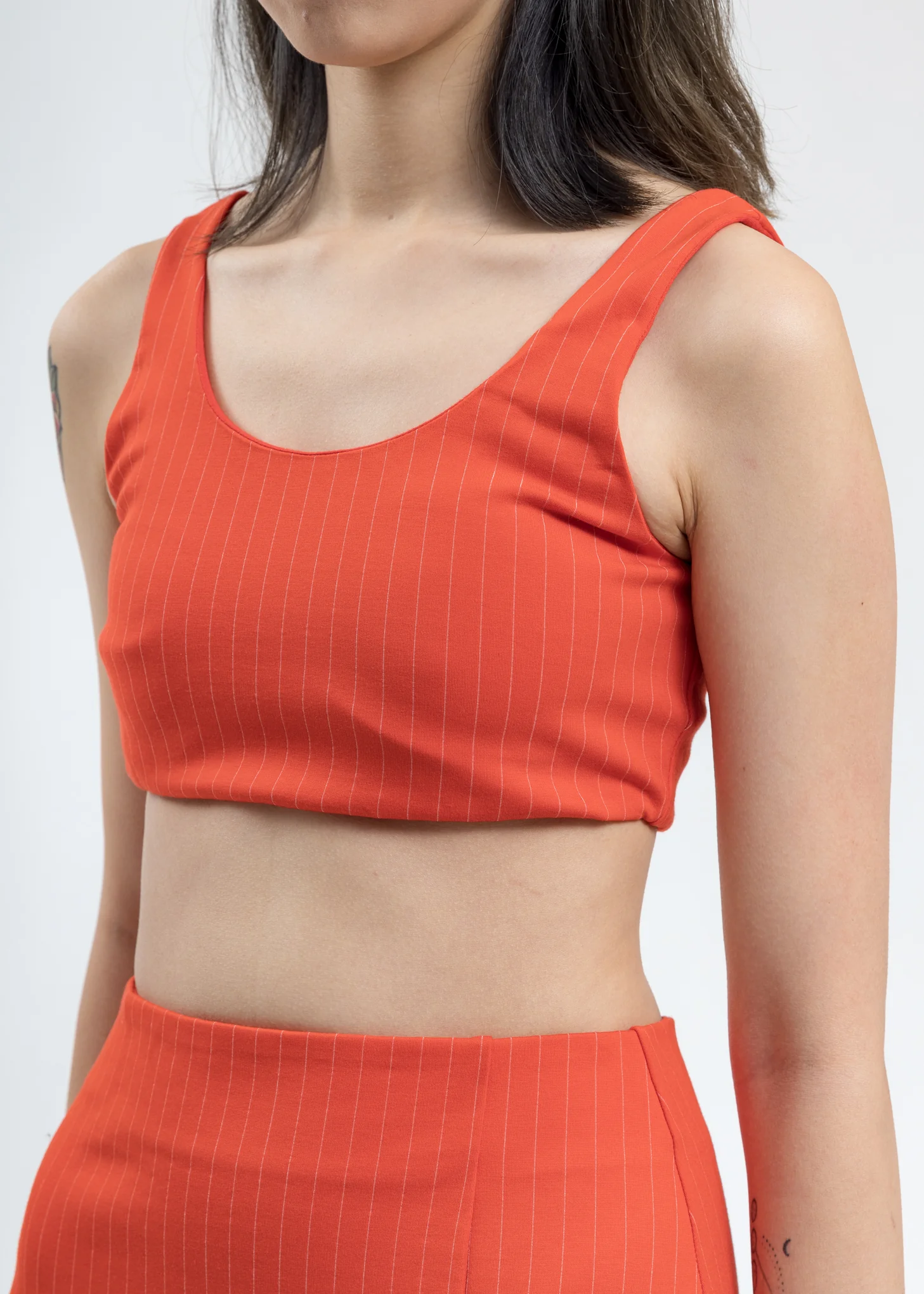 Orange  Pinstripe Sport Top - Image 4