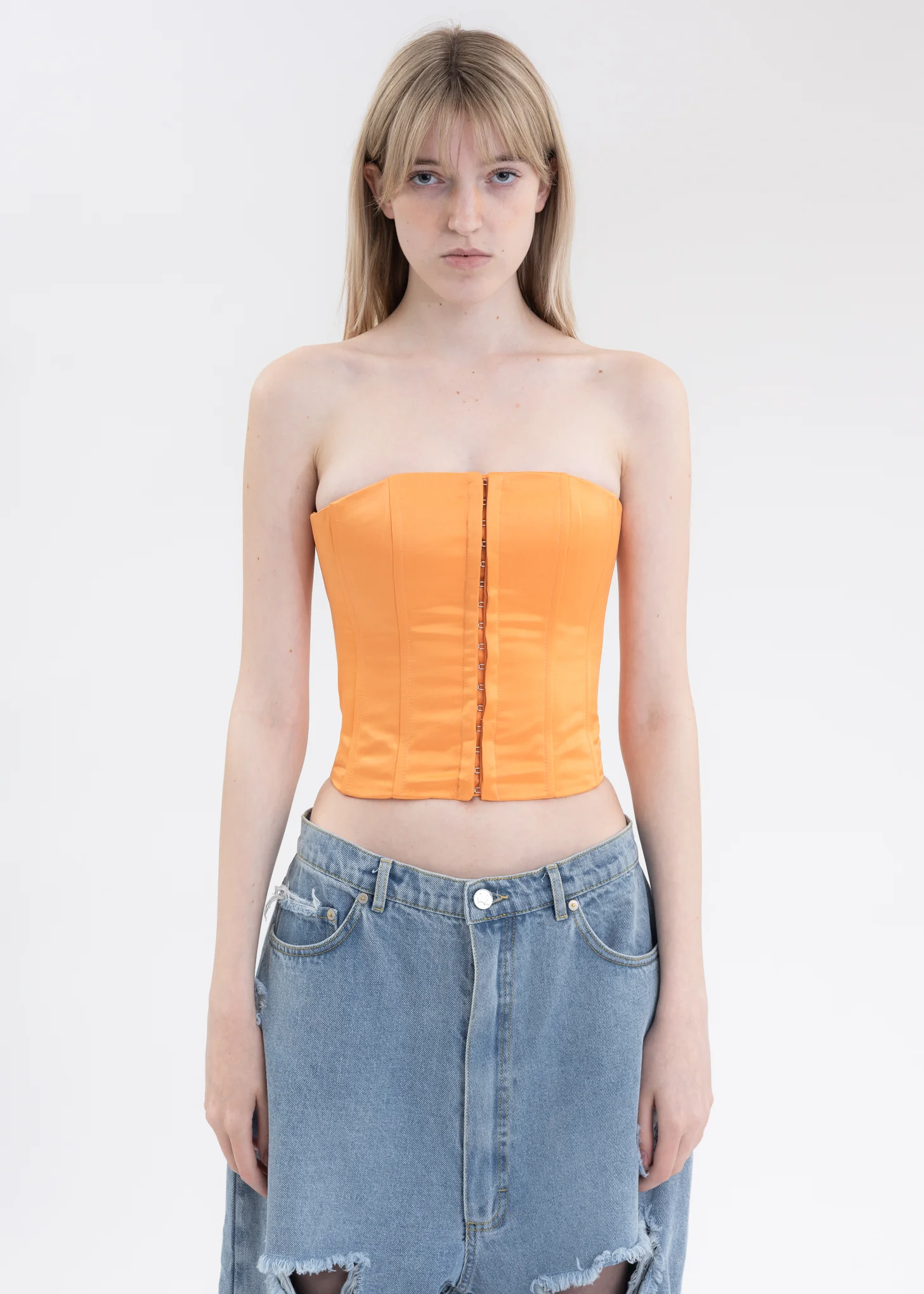 Orange Satin Corset
