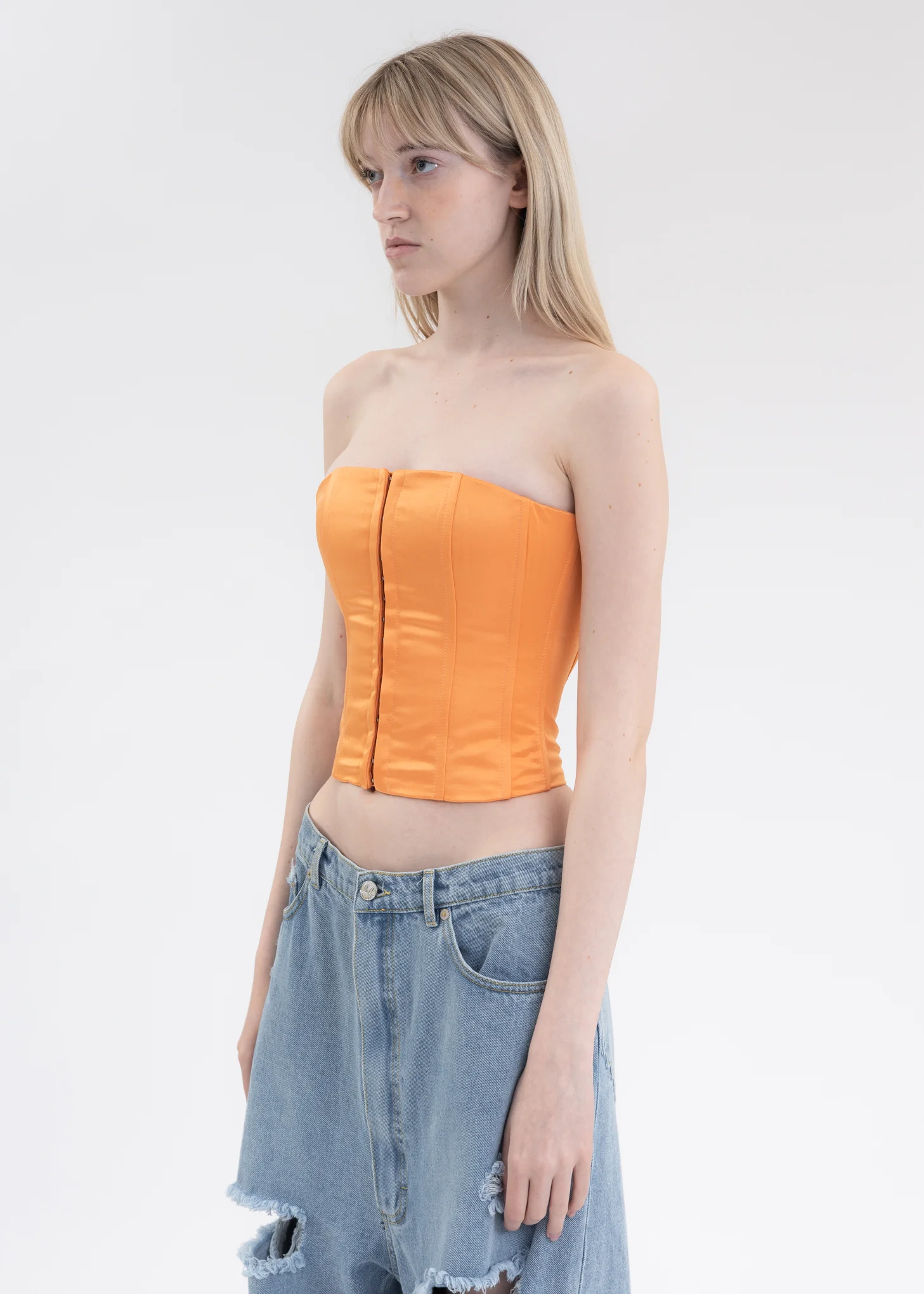 Orange Satin Corset - Image 2