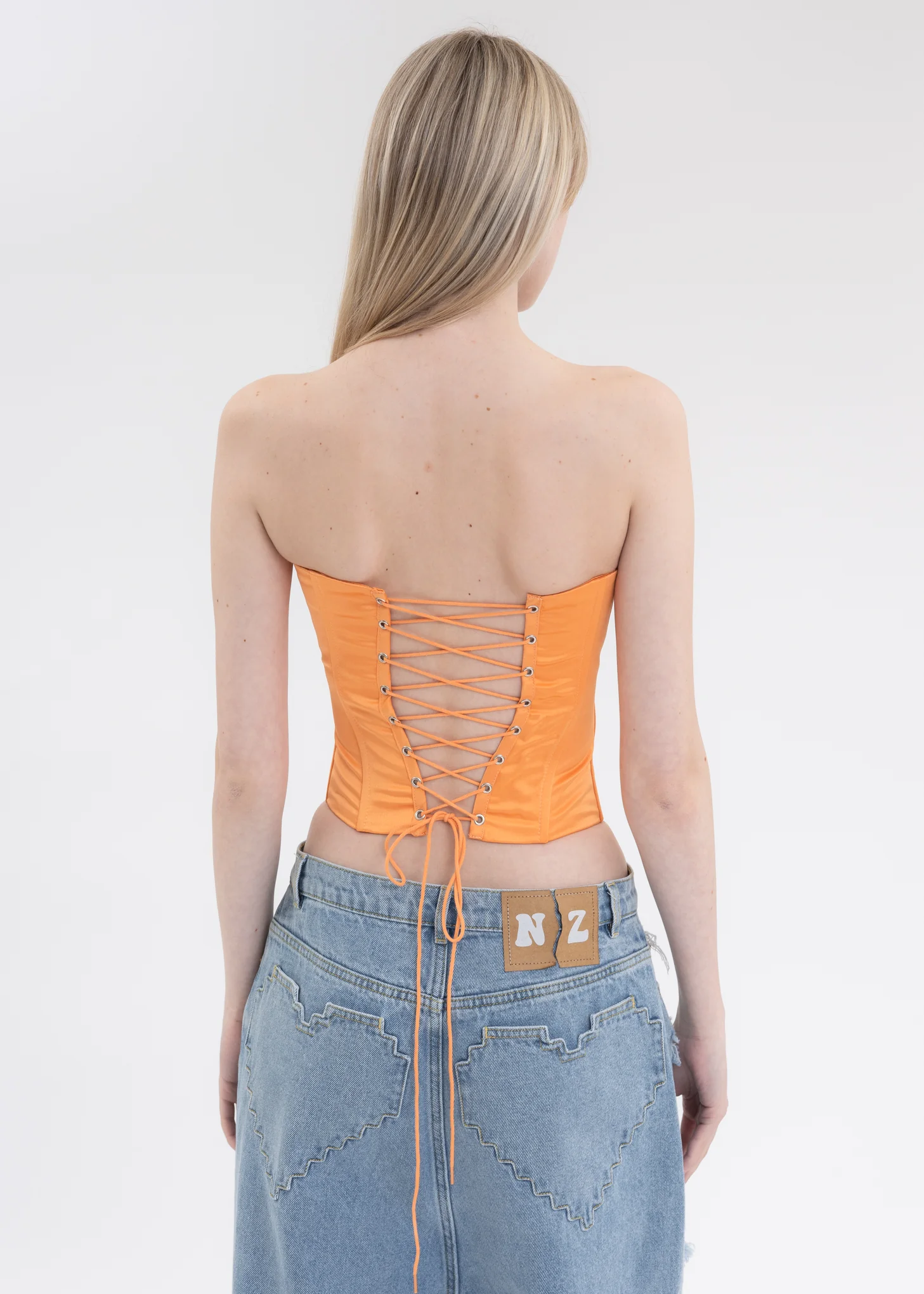 Orange Satin Corset - Image 3