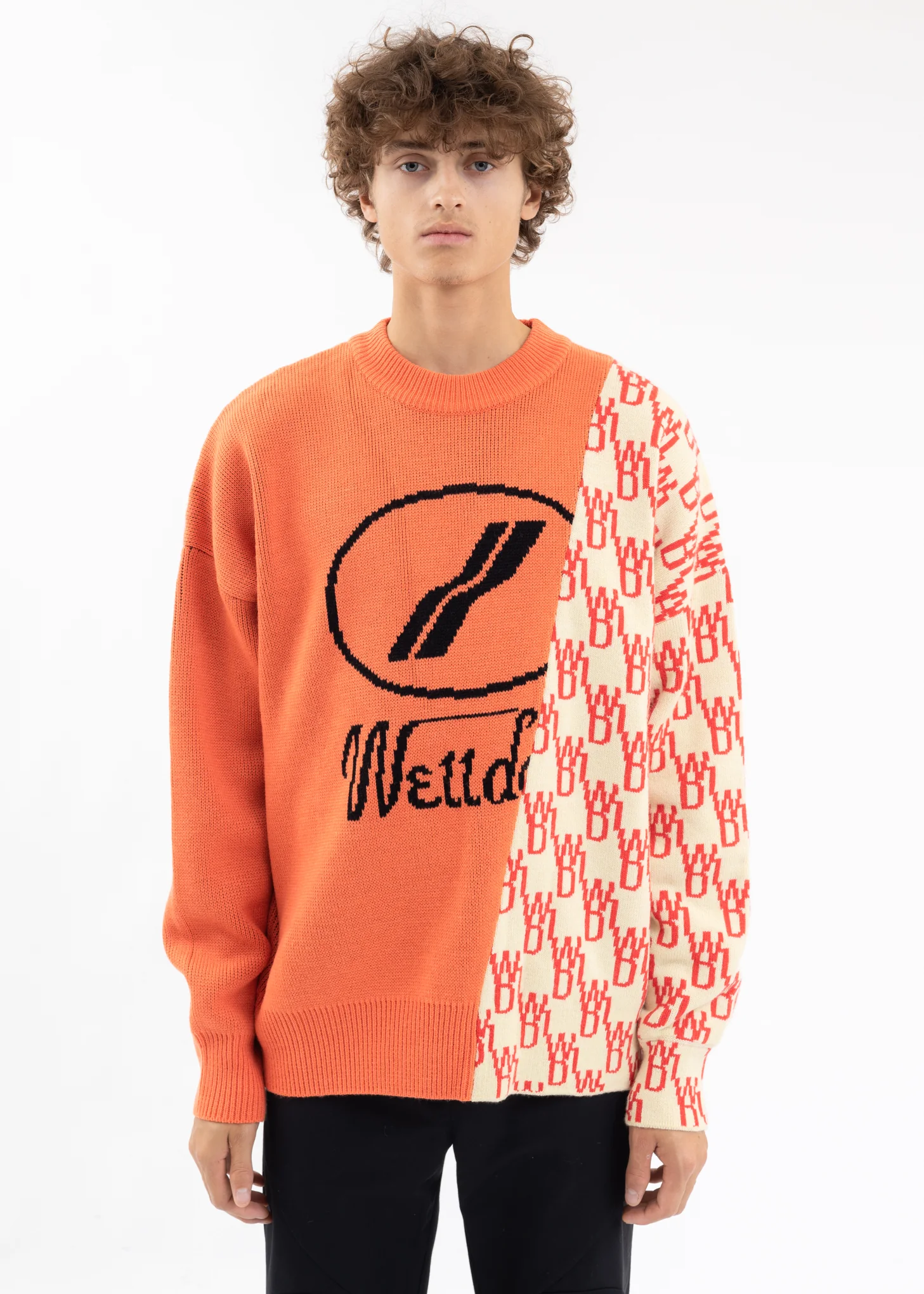 ORANGE WD1 GRAPHIC MIX LOGO SWEATER