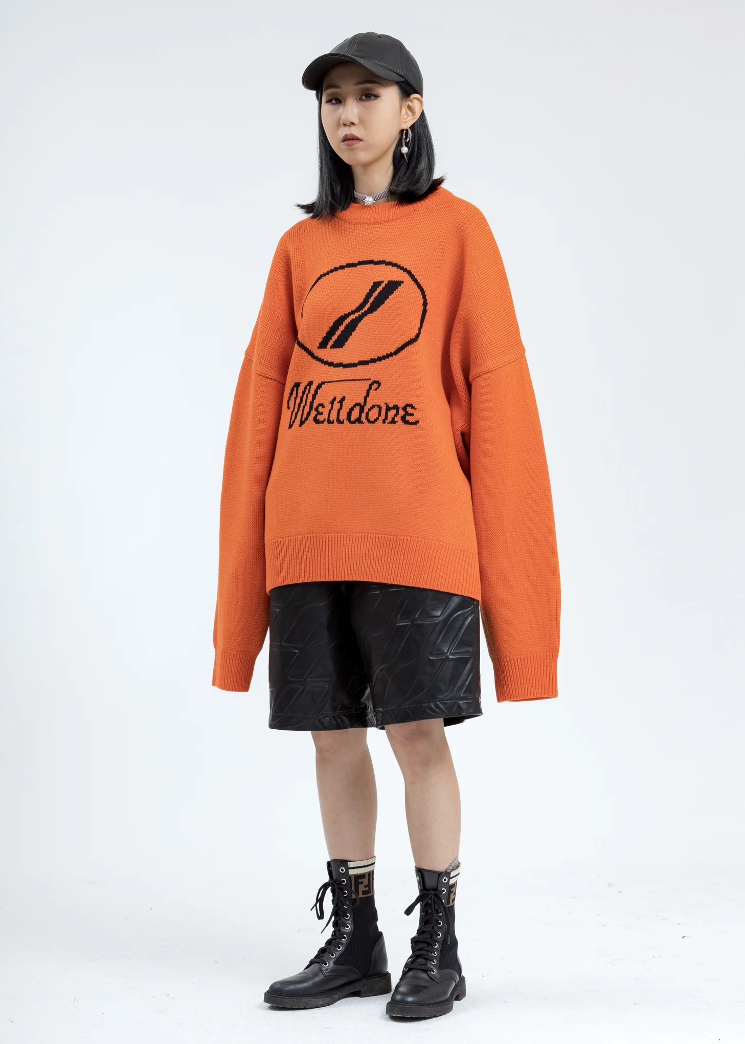 Orange WE11DONE Jacquard Sweater - Image 5