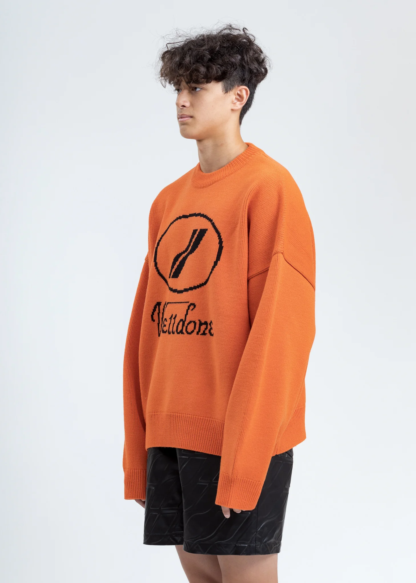 Orange WE11DONE Jacquard Sweater - Image 3