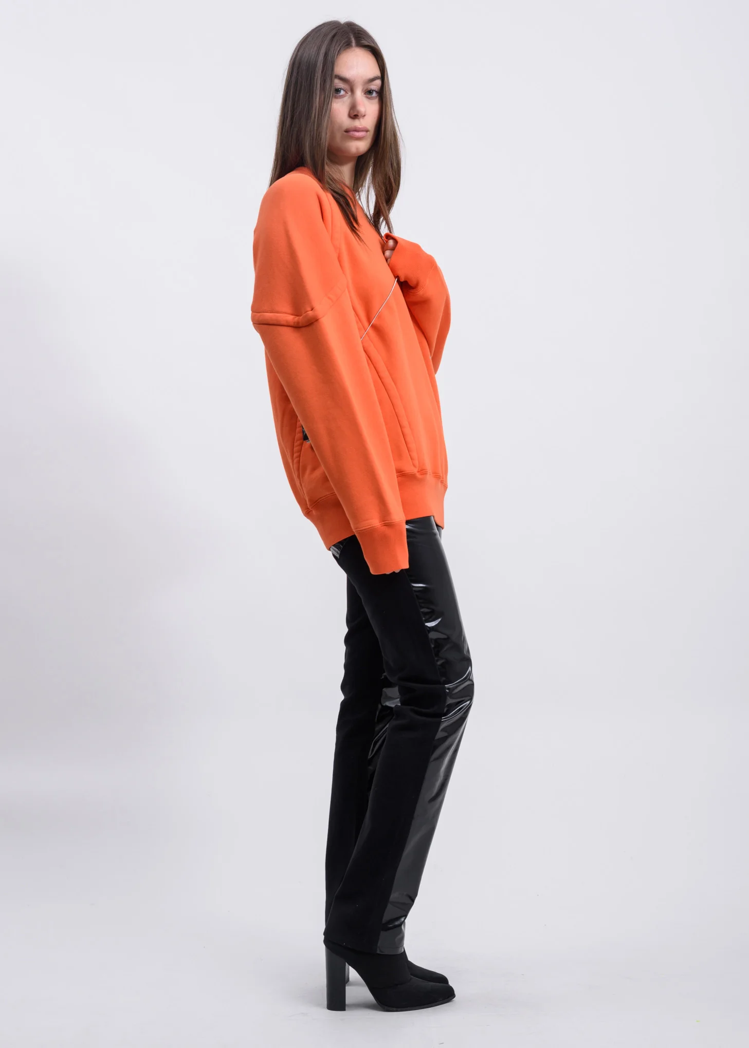 Orange Wide Pipping Sweater - Image 4