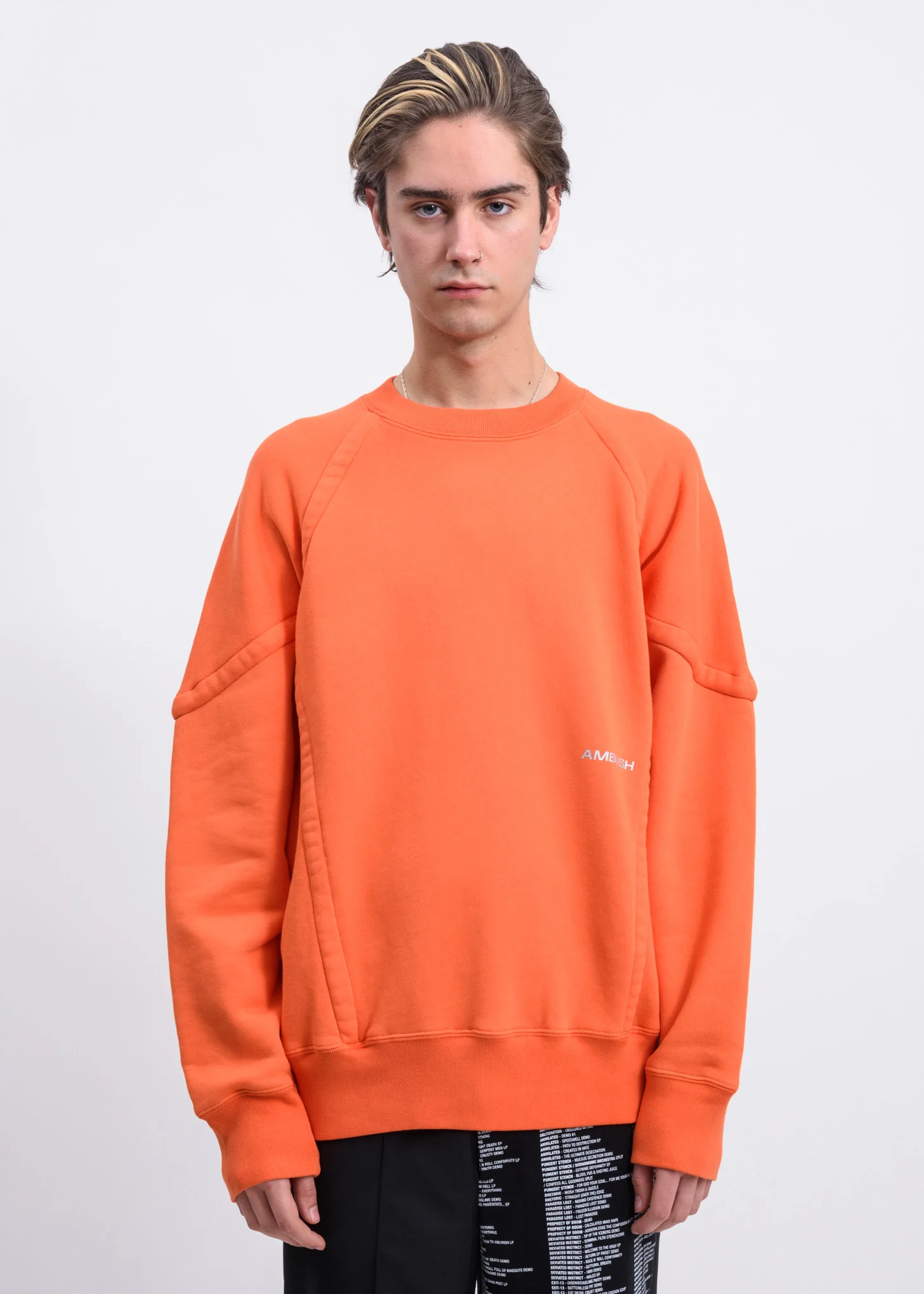Orange Wide Pipping Sweater