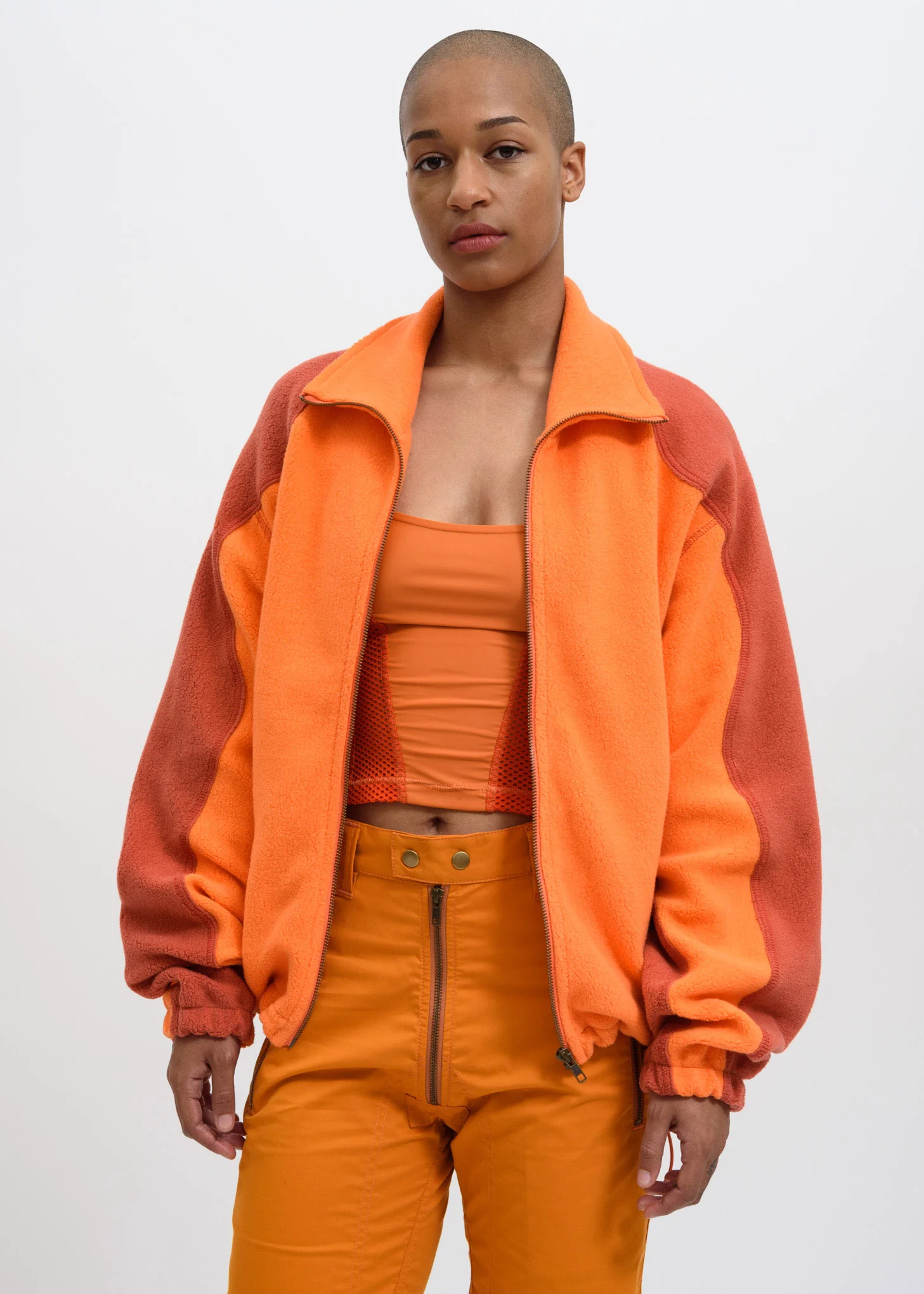 Orange Yaan Fleece Jacket - Image 3