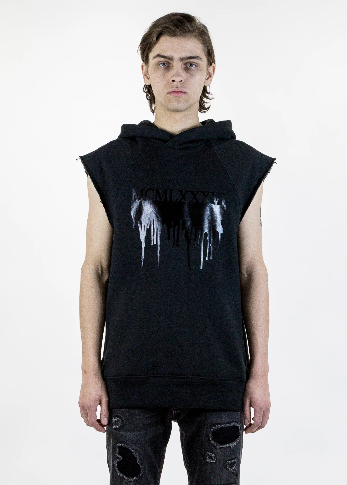 Oversized Cut Sleeve Hoodie
