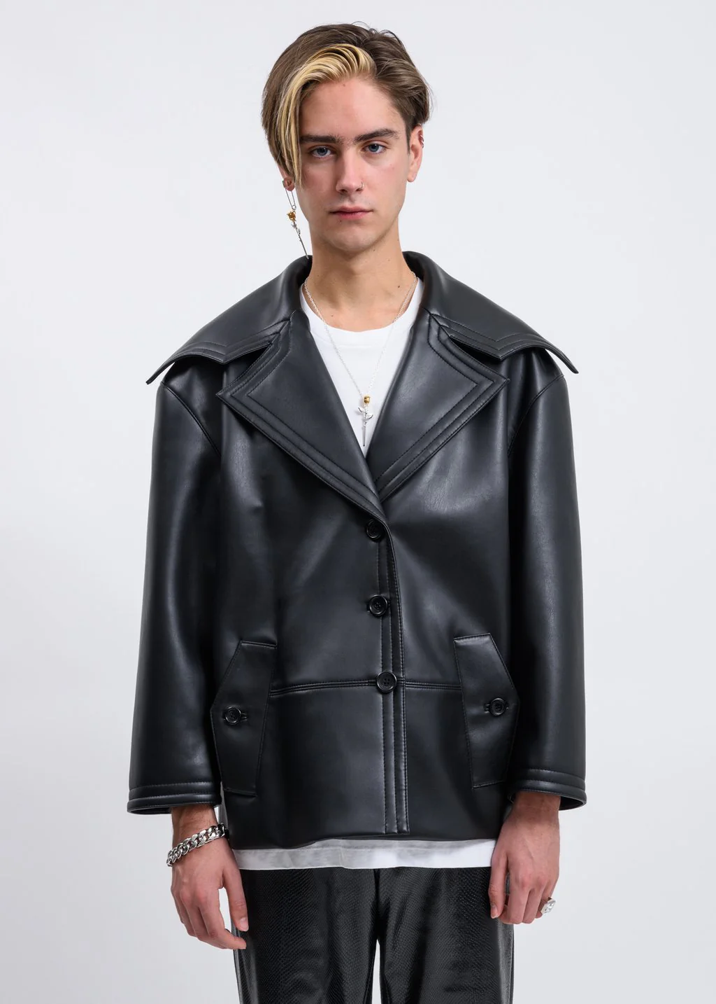 Oversized Faux Leather Jacket