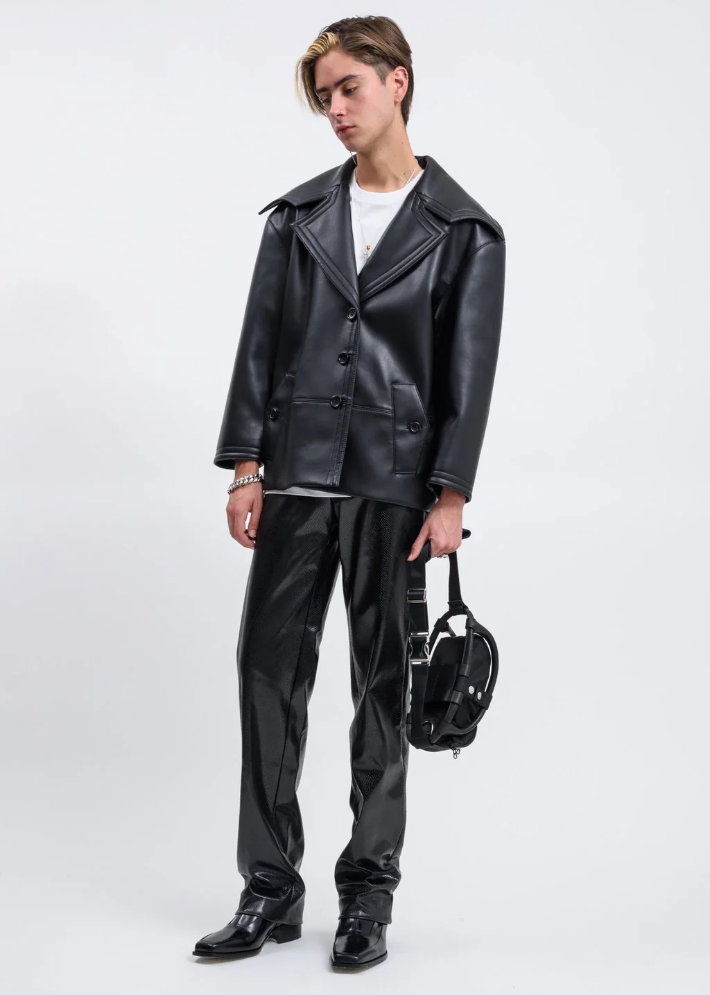 Oversized Faux Leather Jacket - Image 2