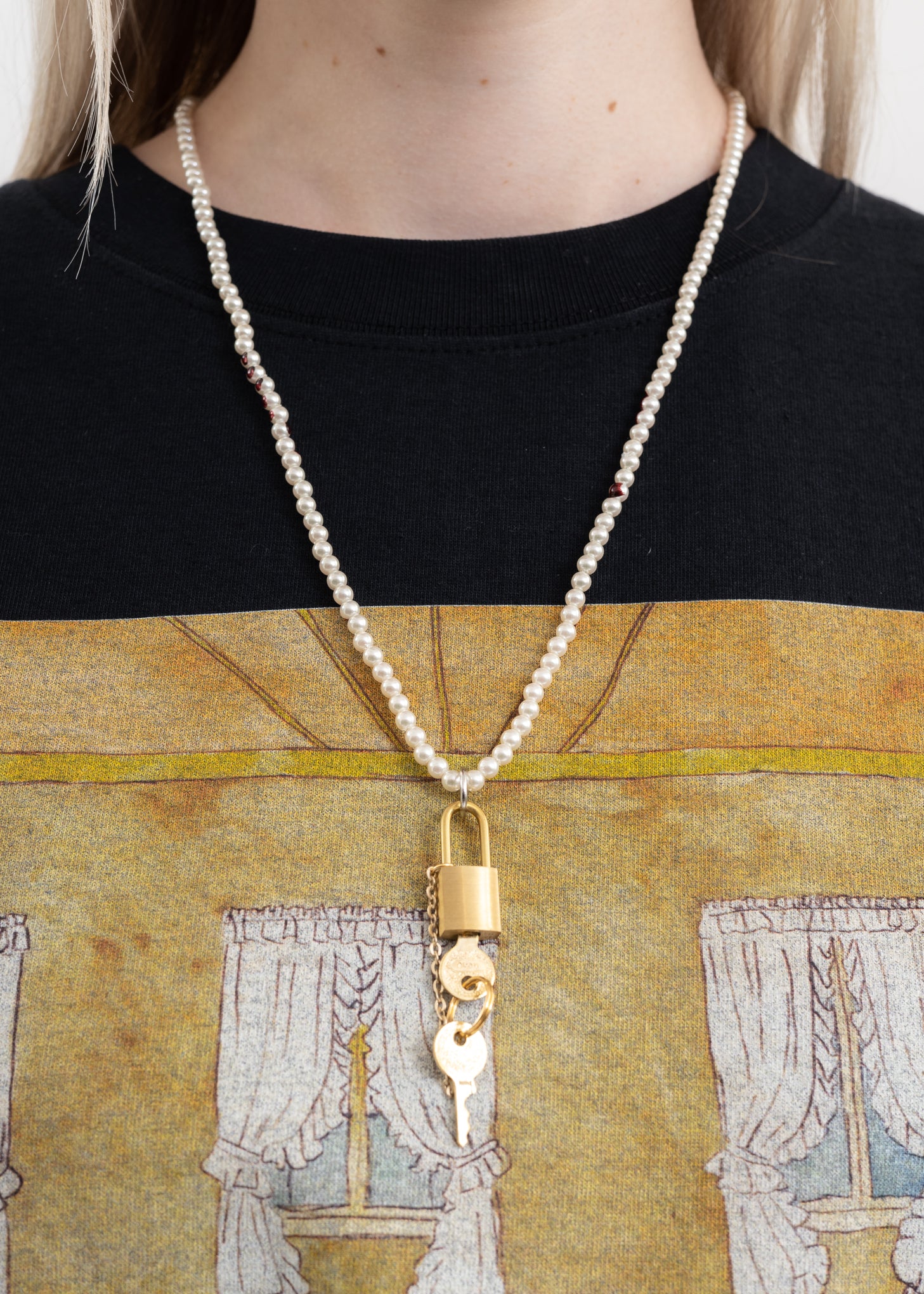 Padlock Pearl Necklace KIDILL × Malcolm Guerre Collaboration - Image 3