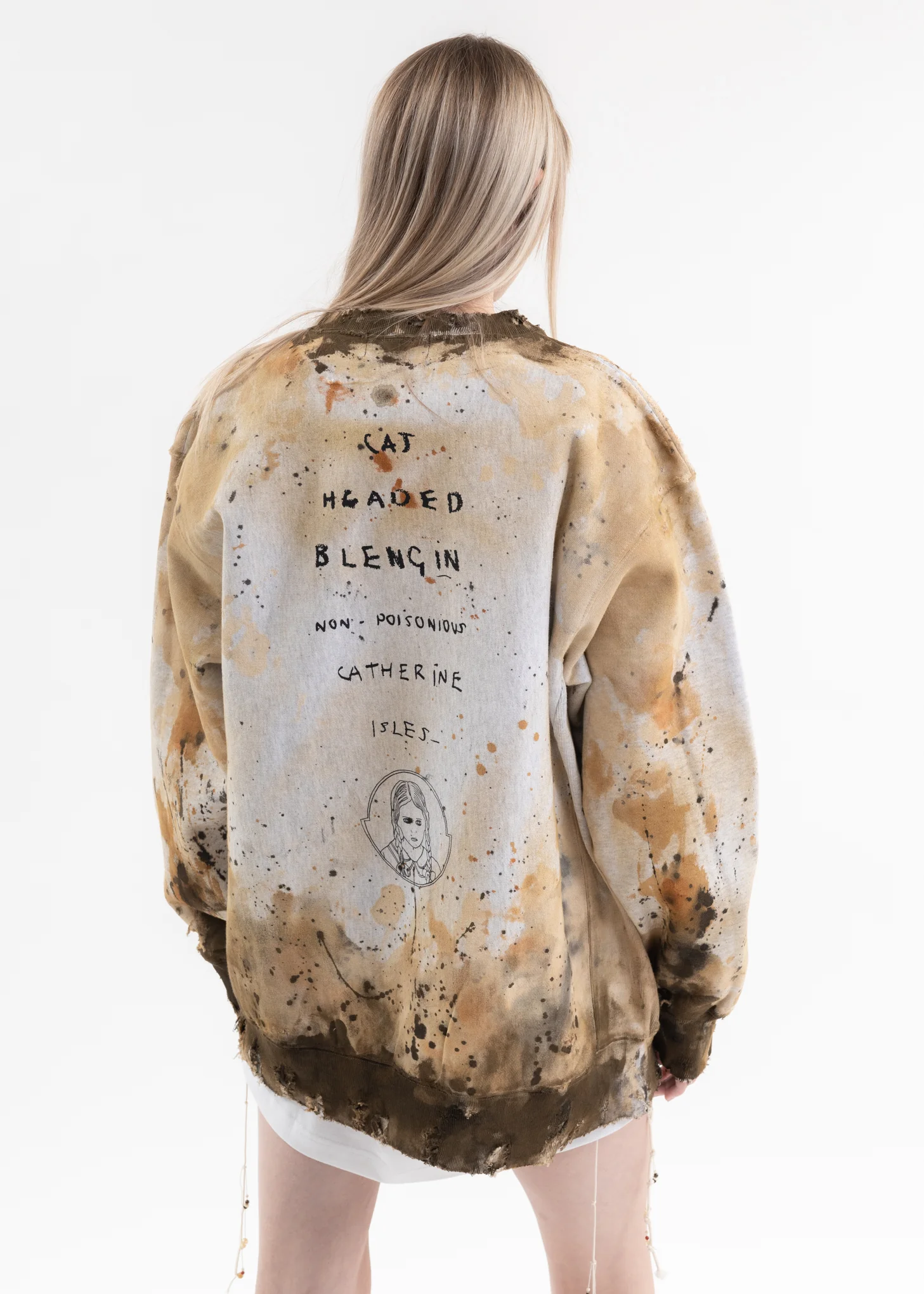 Paint Splatter Effect Pullover Sweat -  KIDILL × Henry Darger Collaboration - Image 2