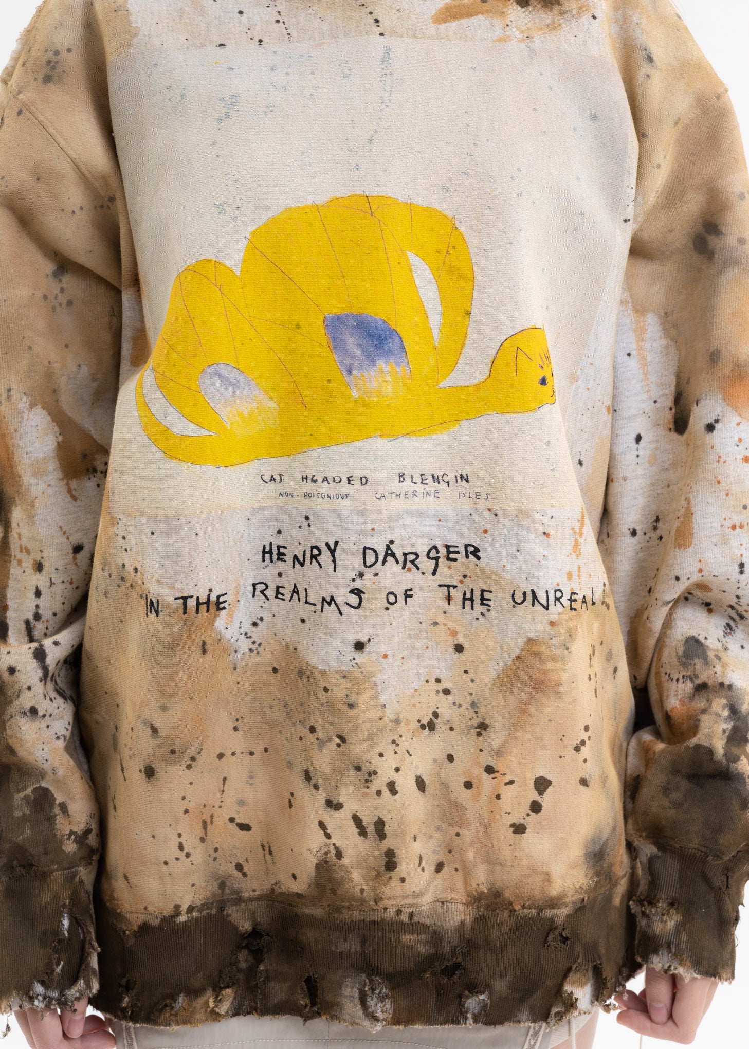 Paint Splatter Effect Pullover Sweat -  KIDILL × Henry Darger Collaboration - Image 4
