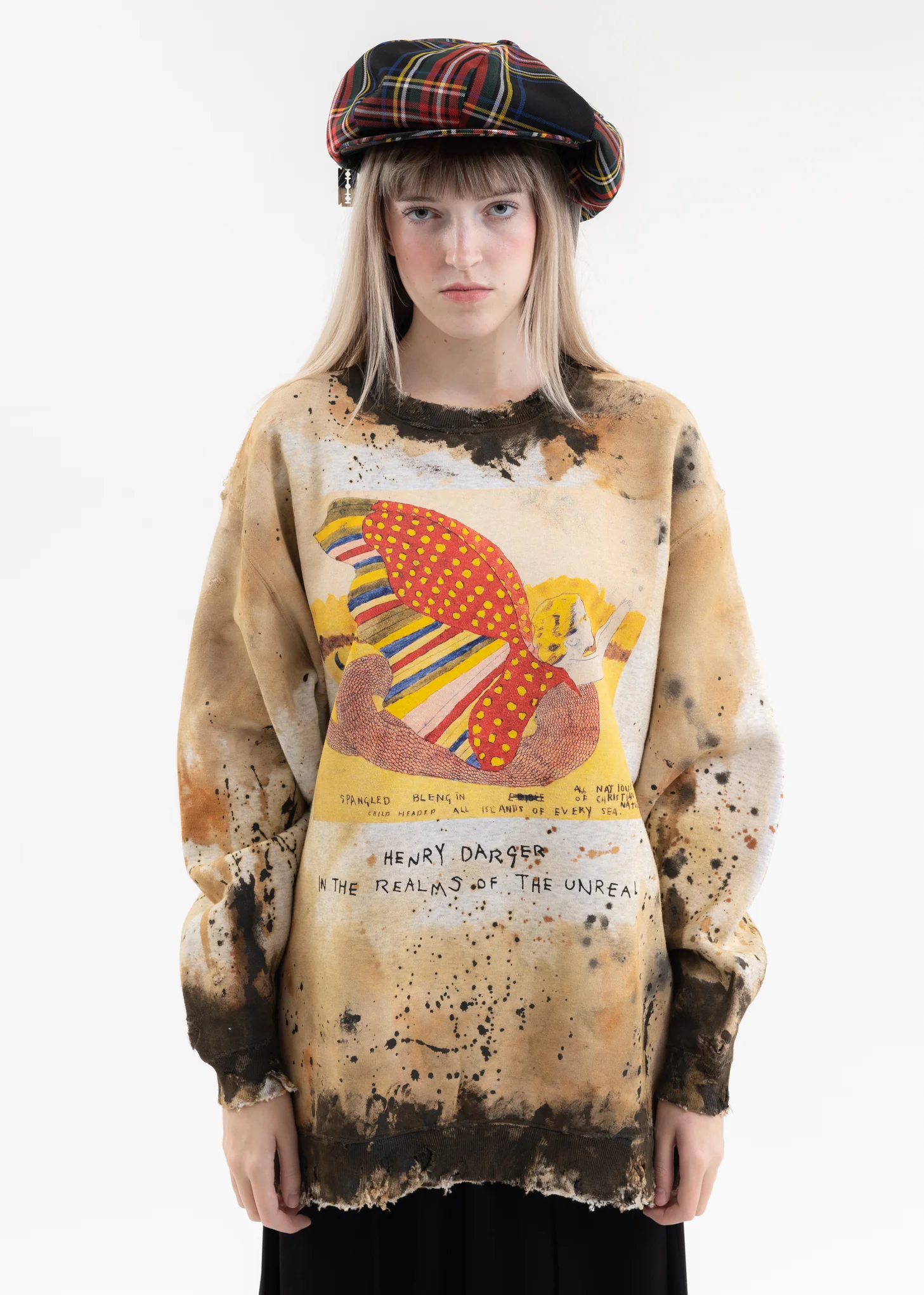 Paint Splatter Effect Pullover Sweat -  KIDILL × Henry Darger Collaboration
