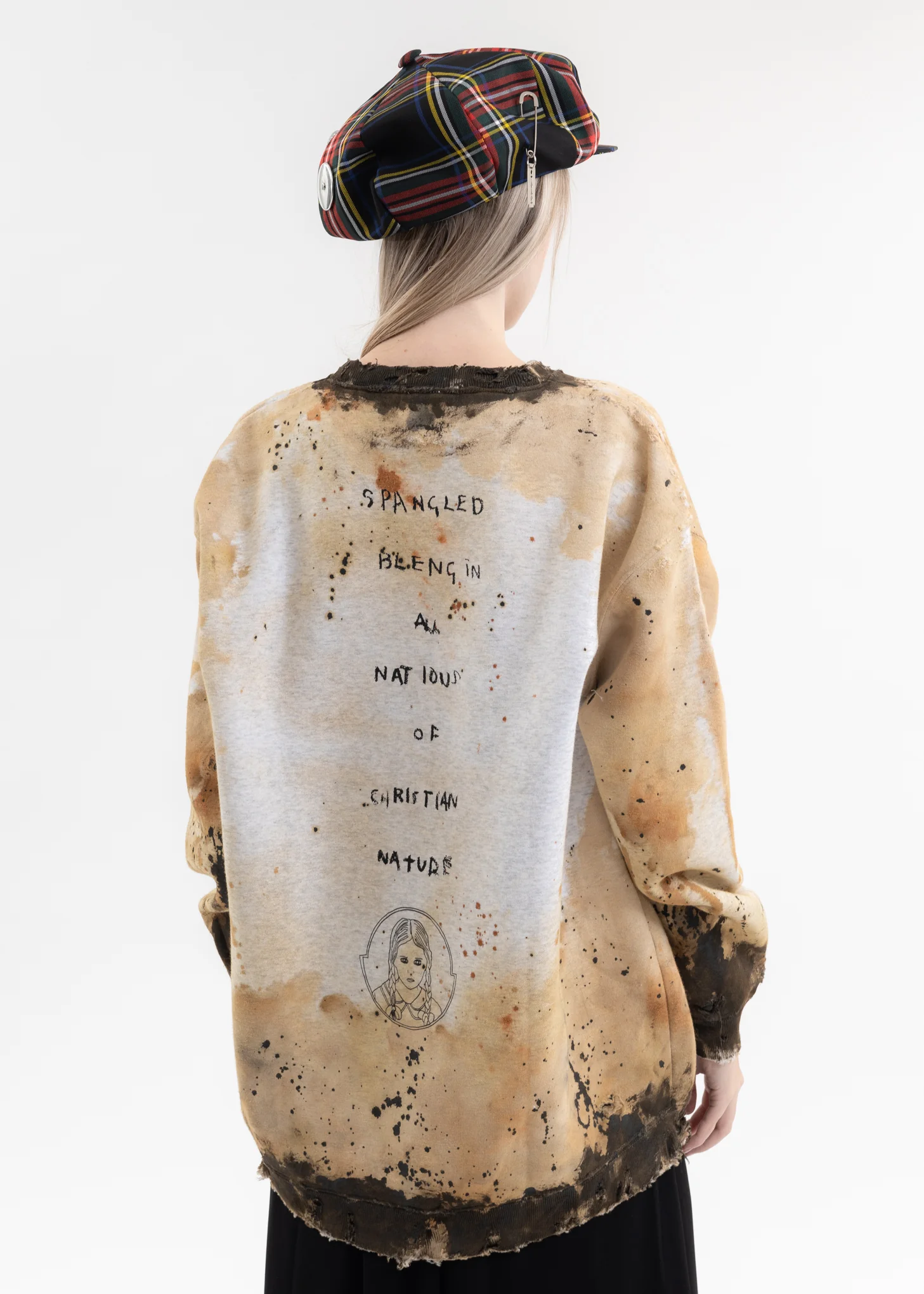 Paint Splatter Effect Pullover Sweat -  KIDILL × Henry Darger Collaboration - Image 2