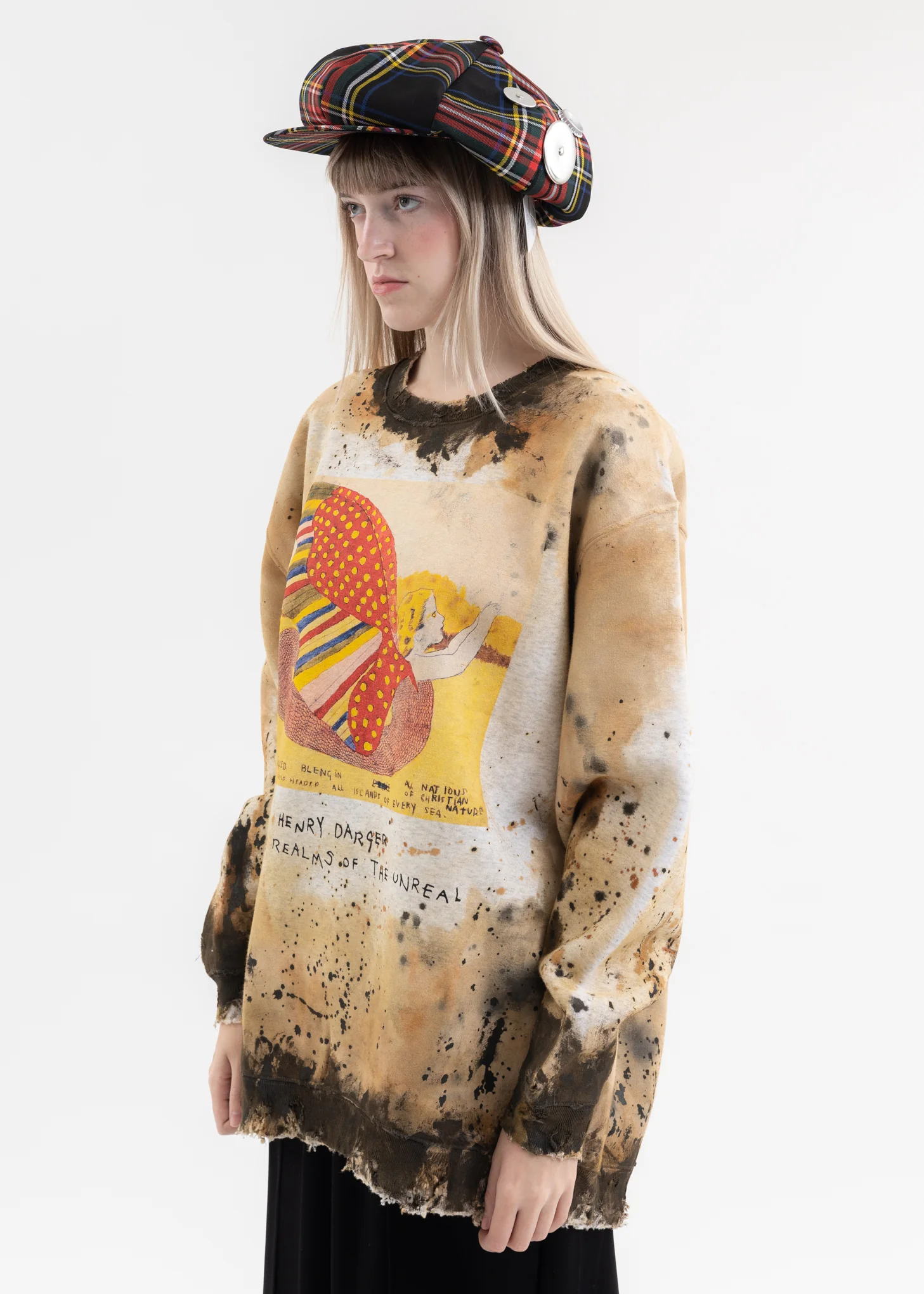 Paint Splatter Effect Pullover Sweat -  KIDILL × Henry Darger Collaboration - Image 3